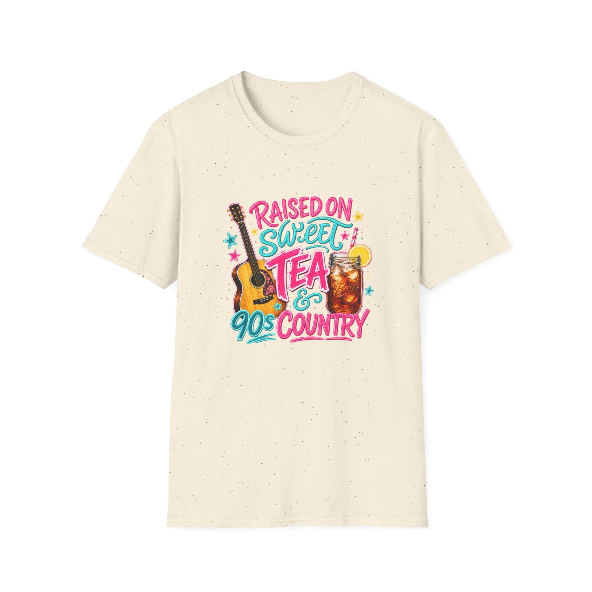 Raised On Sweet Tea T-Shirt — 90s Country Guitar & Iced Tea Graphic Tee