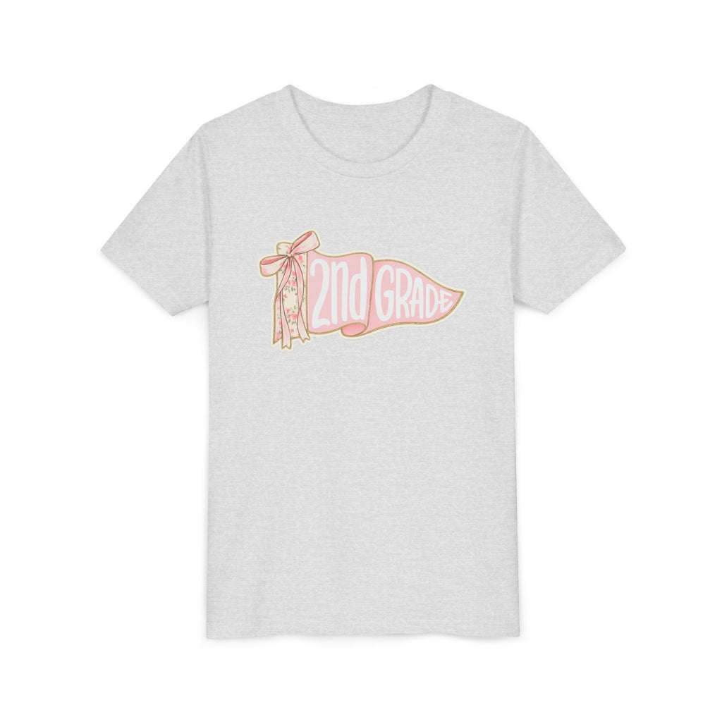 2nd Grade Pennant Kids T‑Shirt — Cute Pink Back-to-School Tee for Girls