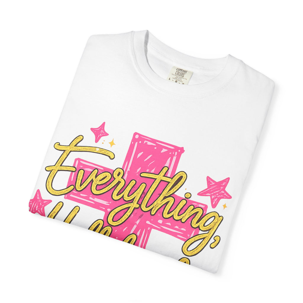 Everything, Hallelujah T-Shirt — Bright Pink Cross & Script Christian Tee