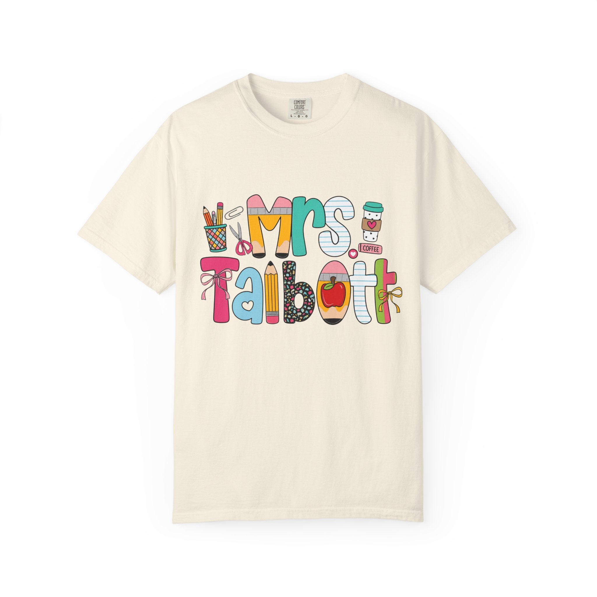 Teacher Name T‑Shirt — "Mrs. Talbott" Cute Classroom Doodle Design