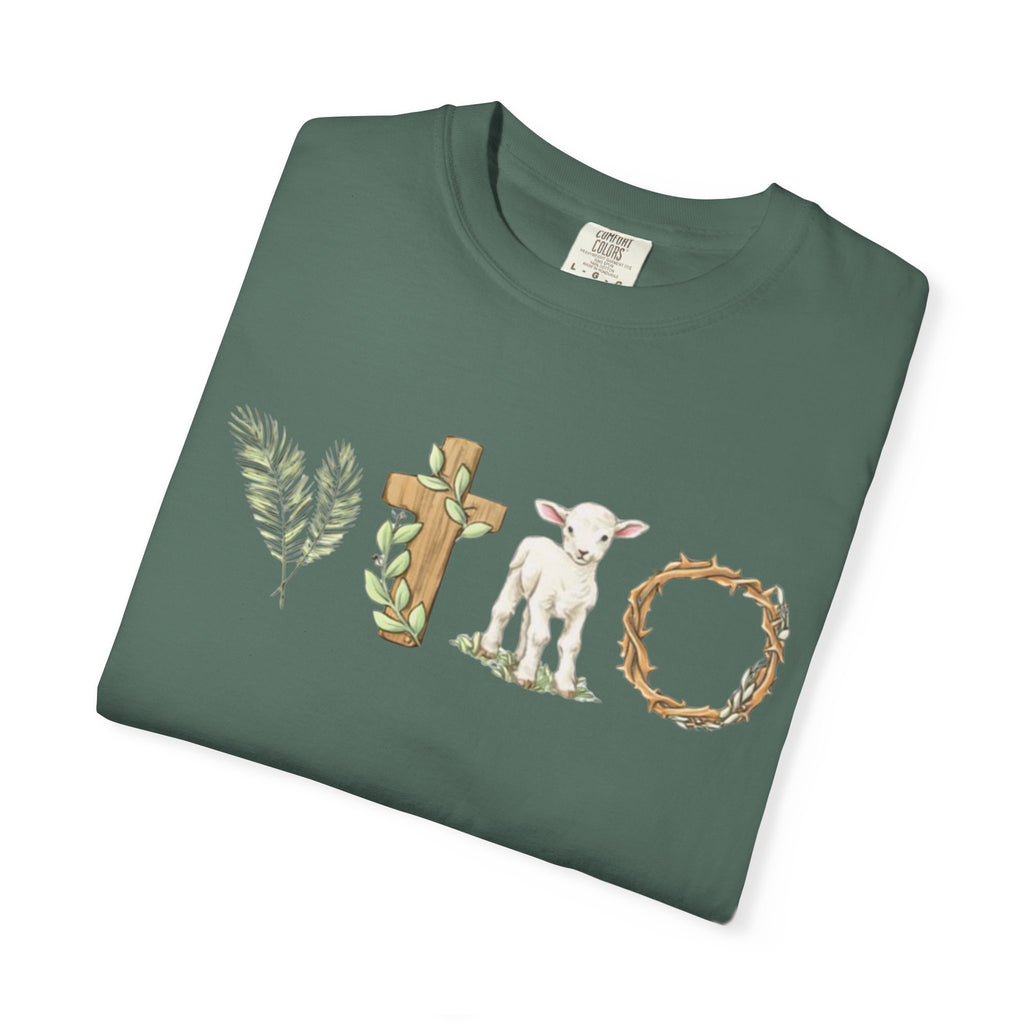 Easter Floral Cross & Lamb T-Shirt