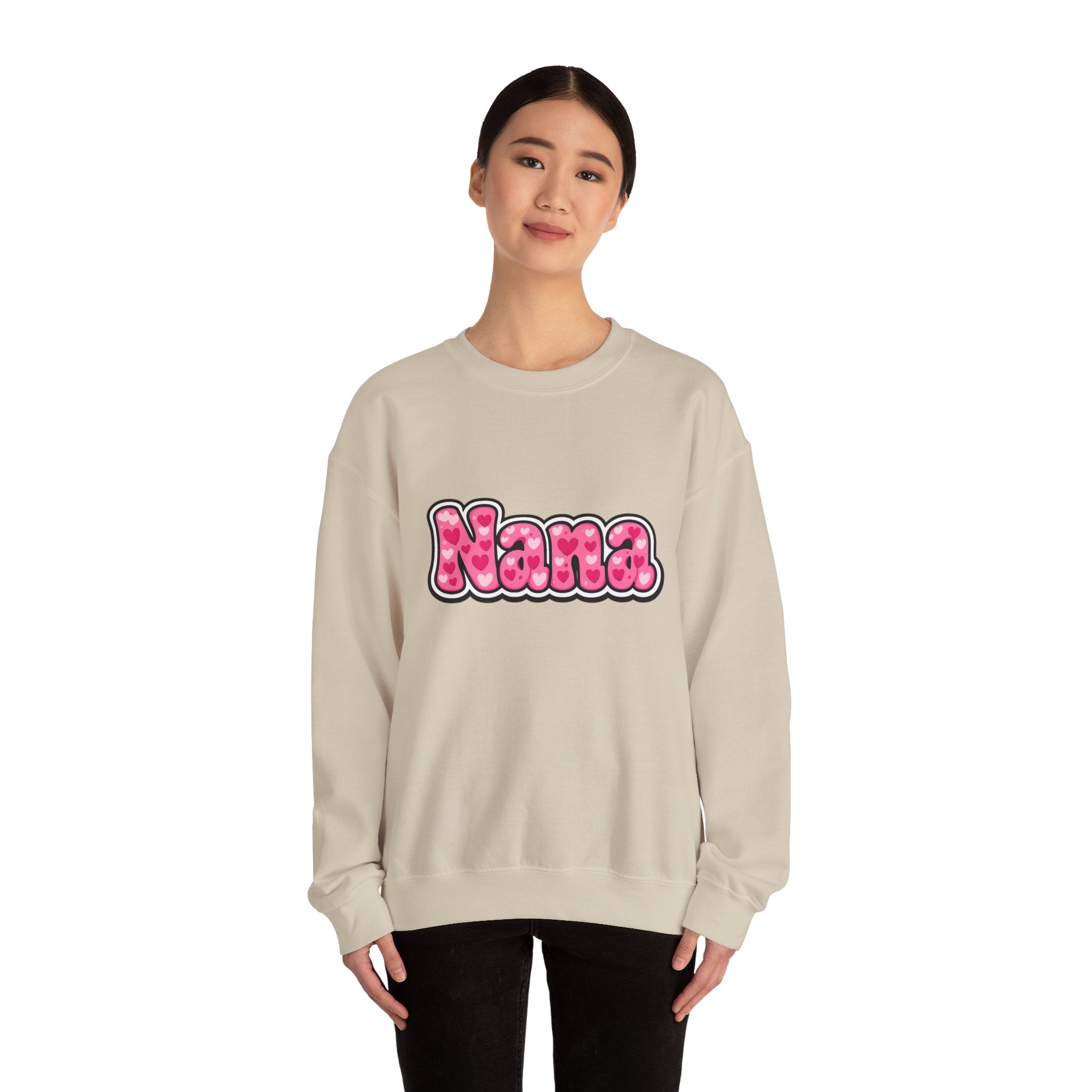 Nana Pink Bubble Text Sweatshirt — Cozy Grandma Gift