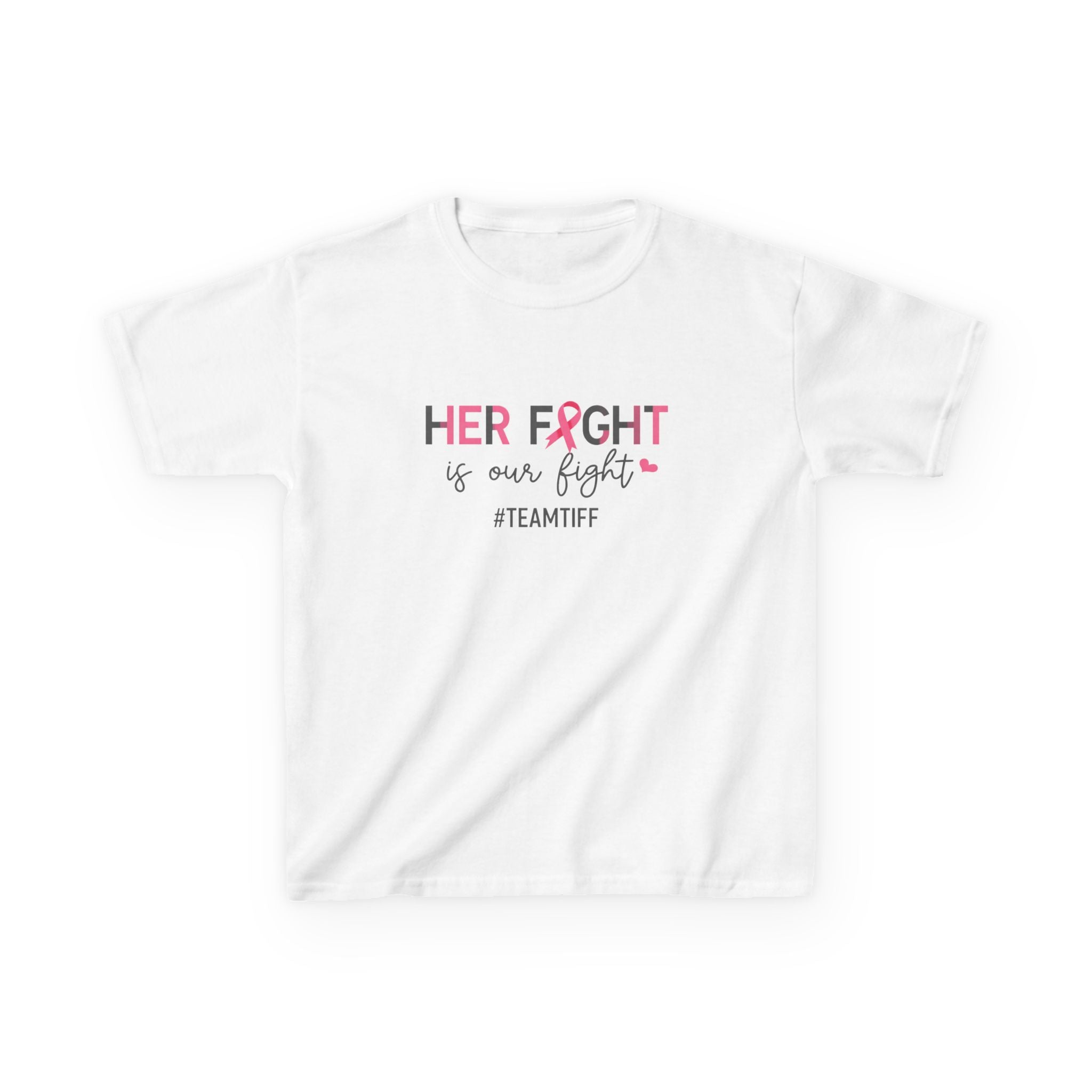 Kids Tee — "Her Fight Is Our Fight" Breast Cancer Awareness #TeamTiff
