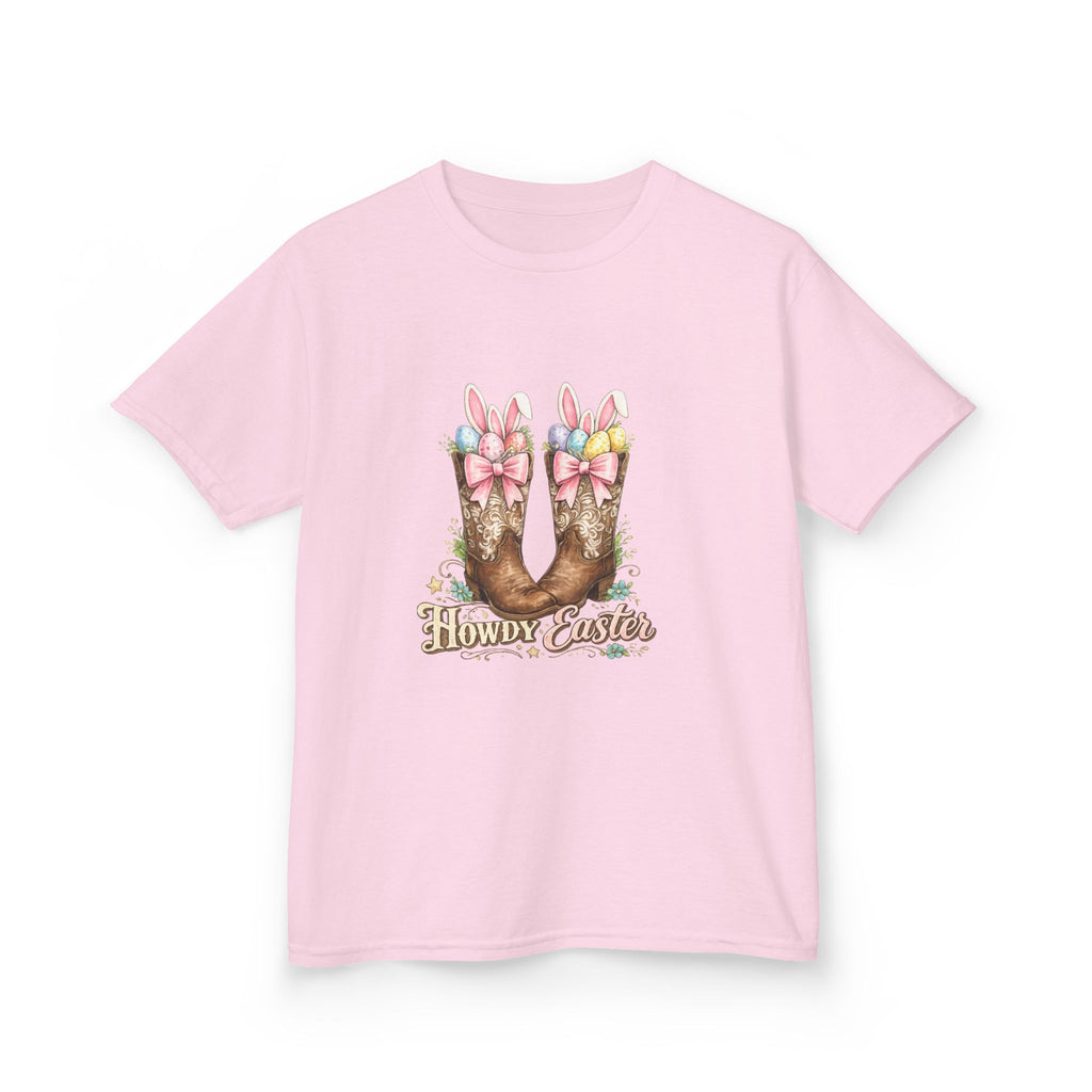 Kids Tee — Howdy Easter Horseshoe with Pastel Bows