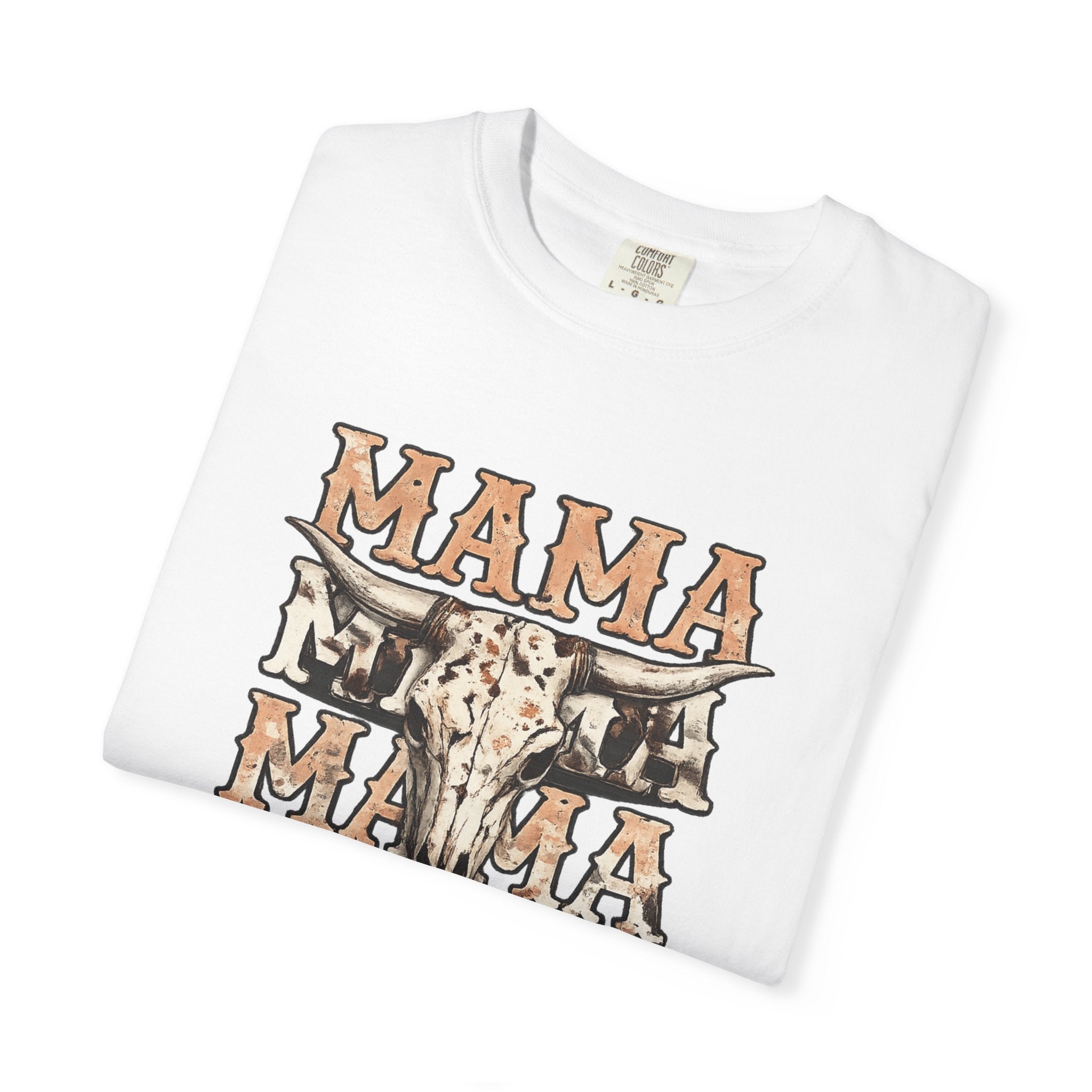 Mama Cow Skull Graphic T-Shirt — Western Boho Mom Tee