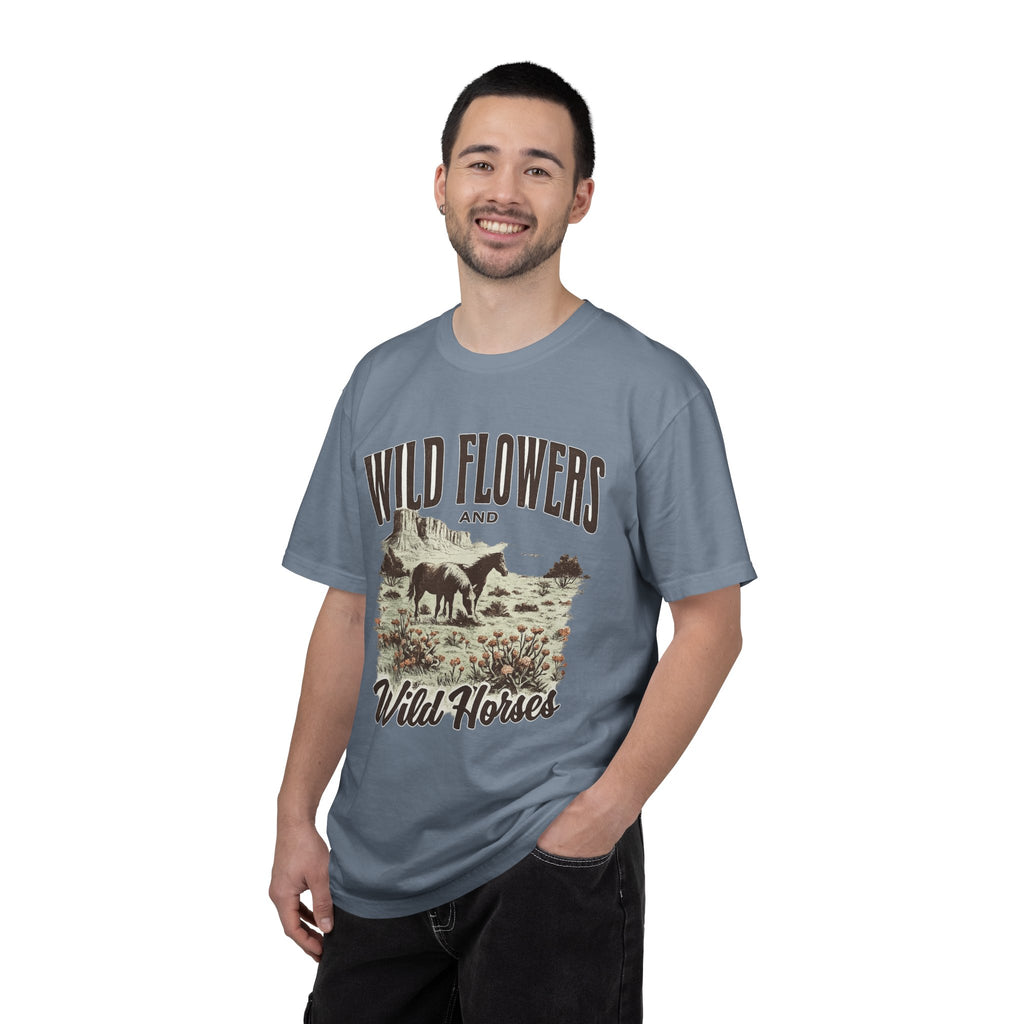 Wild Flowers and Wild Horses Graphic T-Shirt