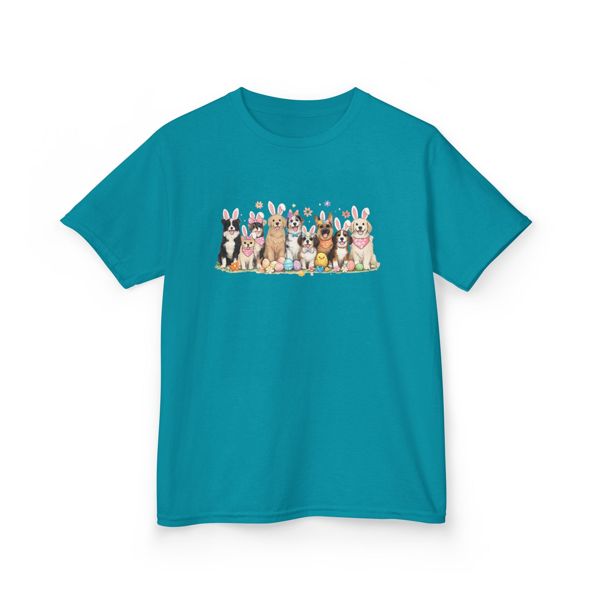 Kids Tee — Cute Row of Party Dogs Graphic