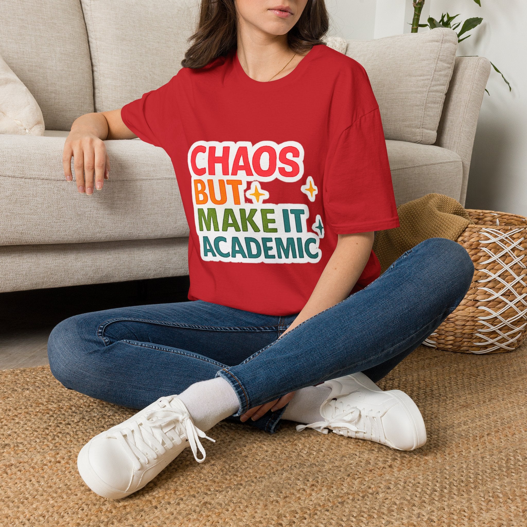 T-Shirt — "Chaos But Make It Academic" Retro Academic Humor Tee