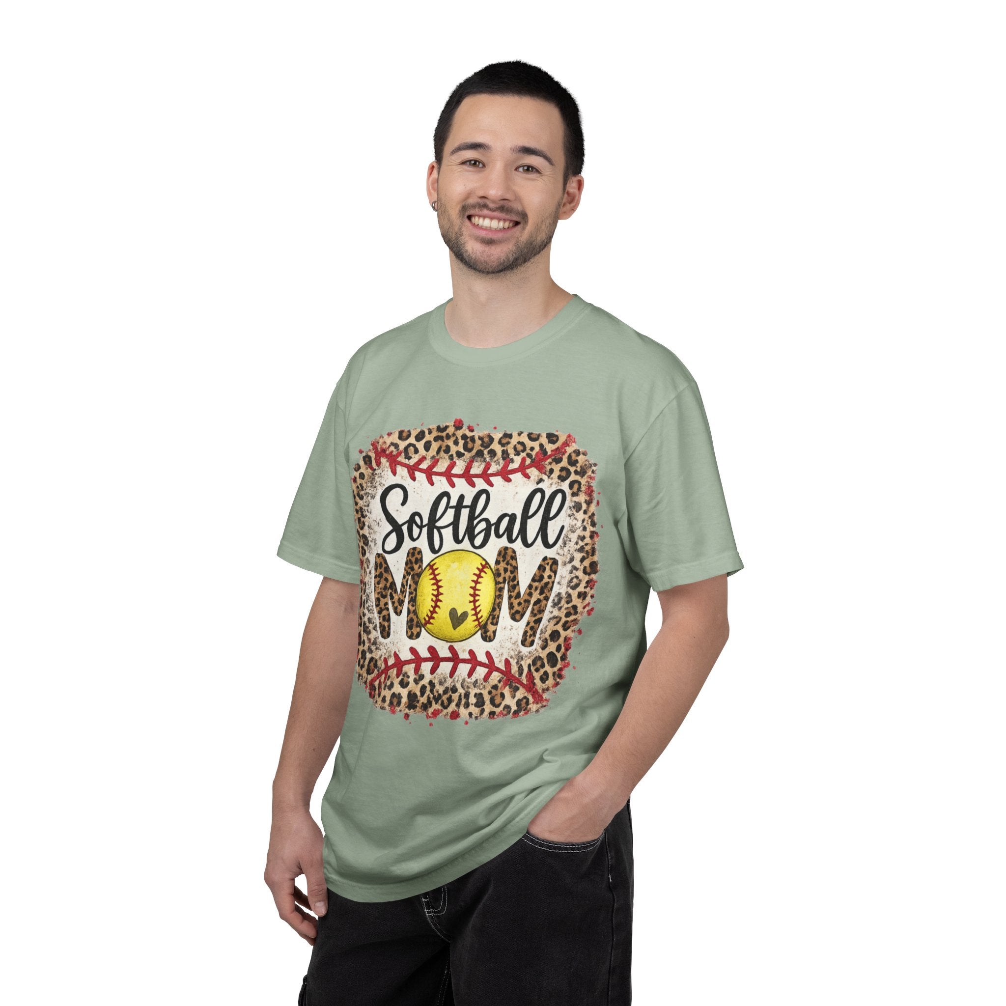 Softball Mom Leopard Graphic T-Shirt