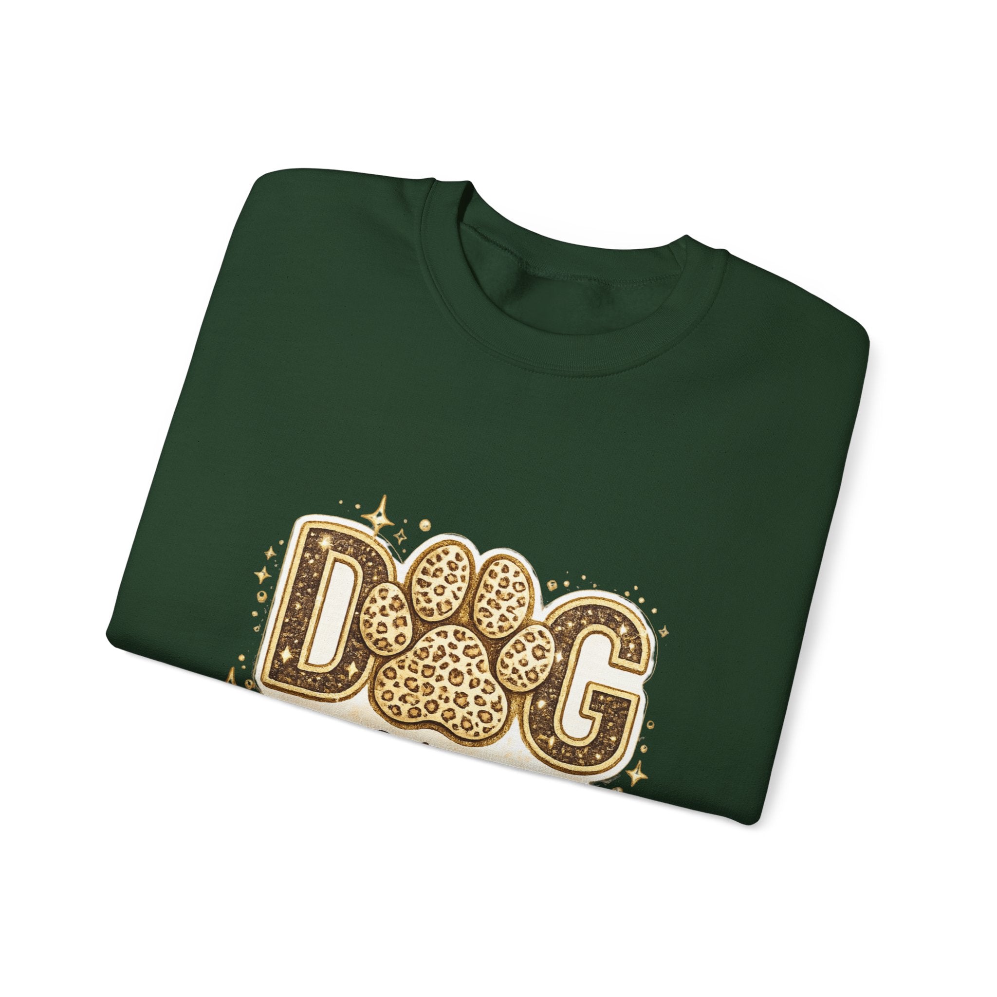 Dog Mama Crewneck Sweatshirt — Leopard Paw Graphic