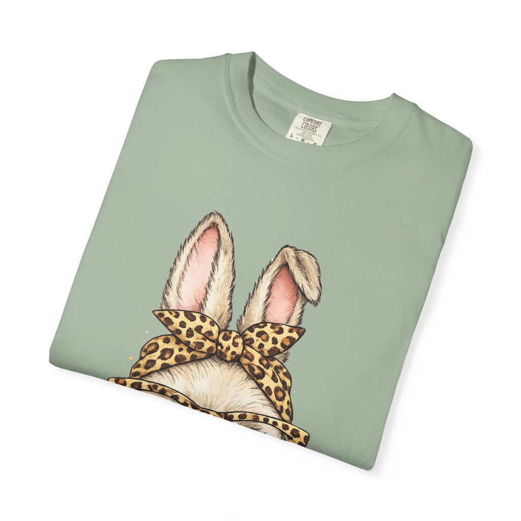 Bunny in Leopard Headband T-Shirt — Cute Vintage Rabbit Graphic Tee