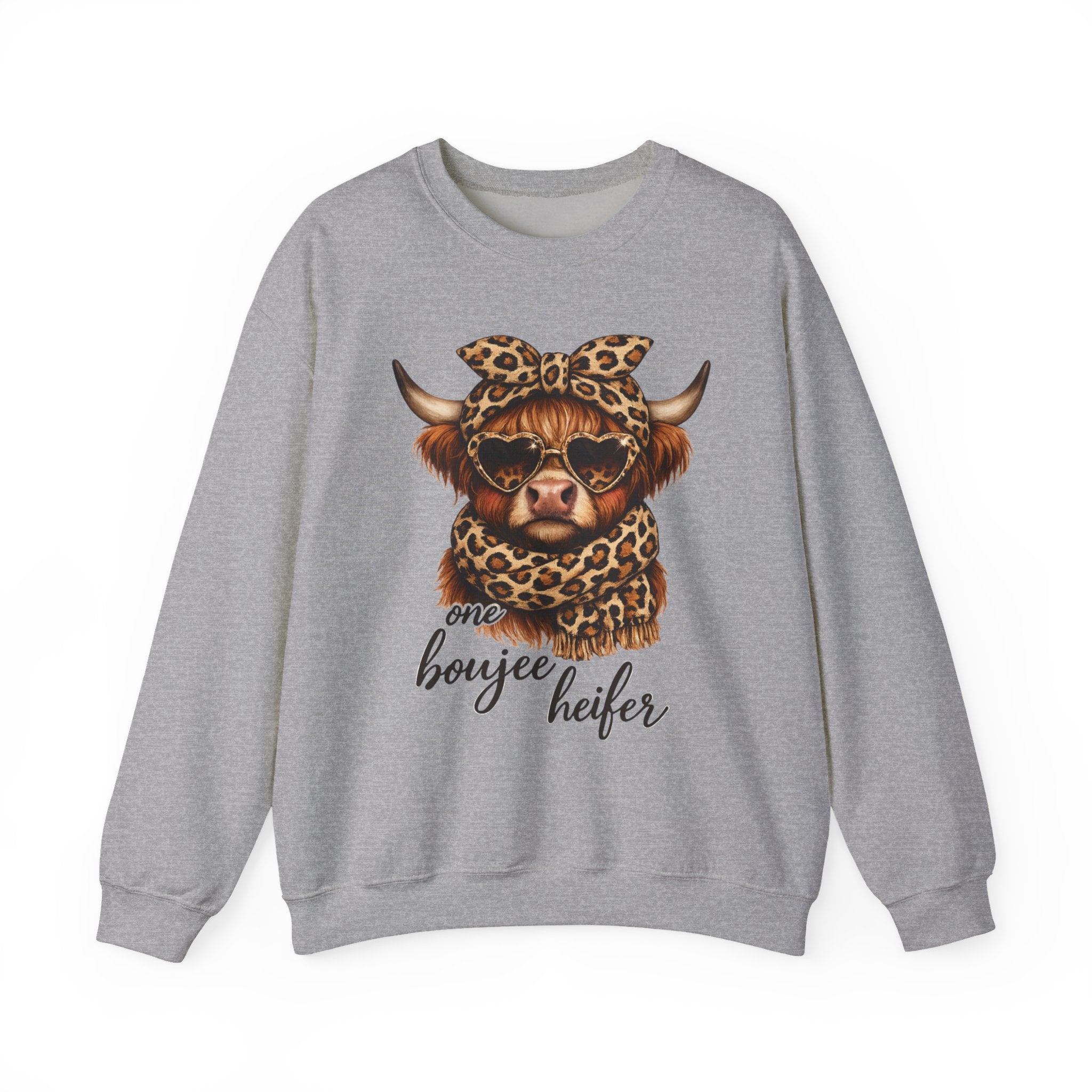 Boujee Heifer Leopard Cow Sweatshirt