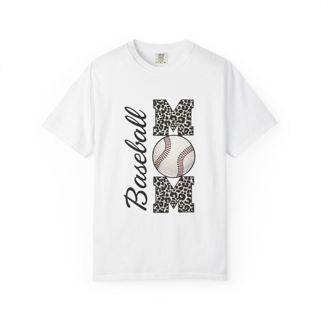 Baseball Mom Leopard Print T-Shirt — Baseball Mom Tee with Baseball Graphic