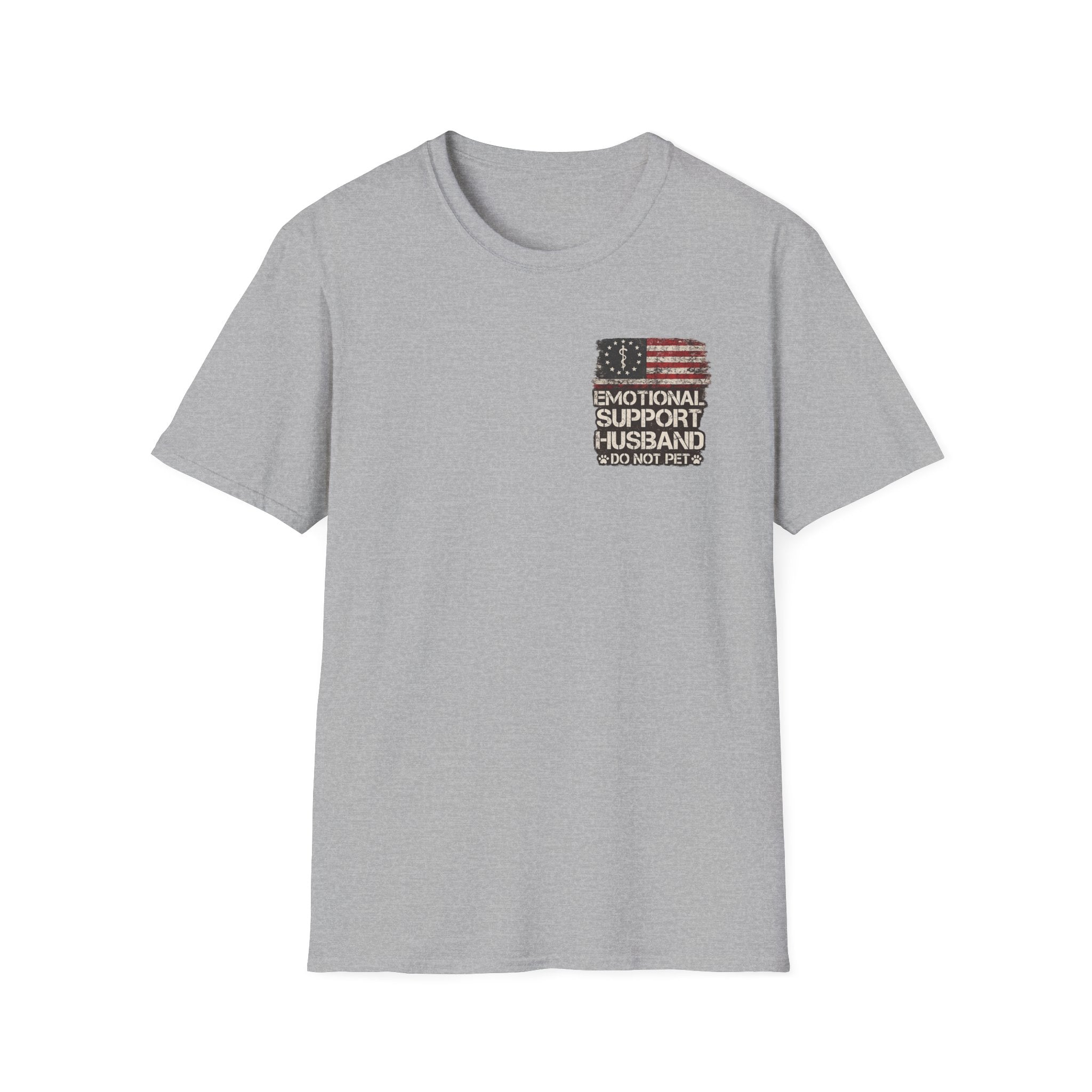 Emotional Support Husband T-Shirt — Patriotic "Do Not Pet" Graphic Tee