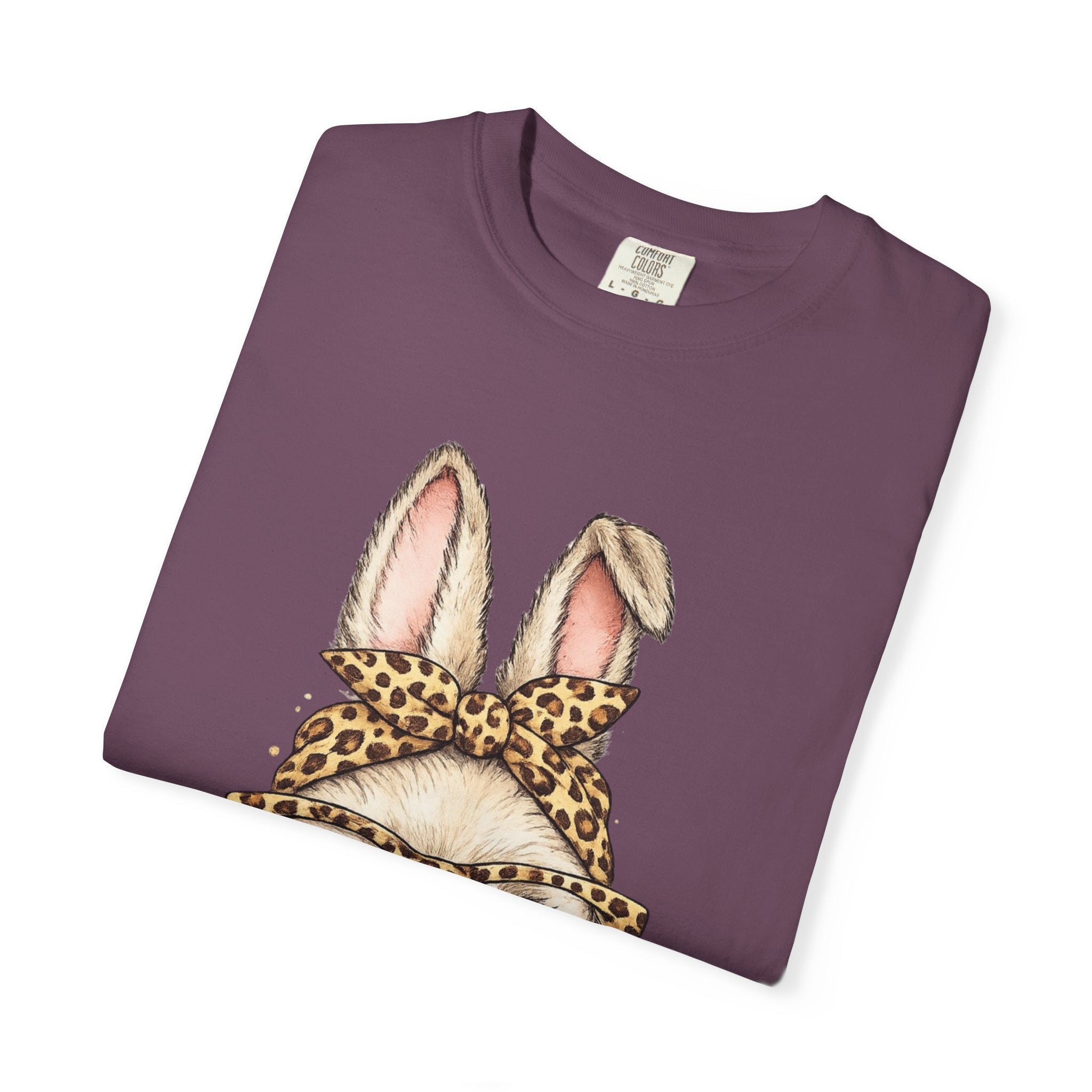 Bunny in Leopard Headband T-Shirt — Cute Vintage Rabbit Graphic Tee