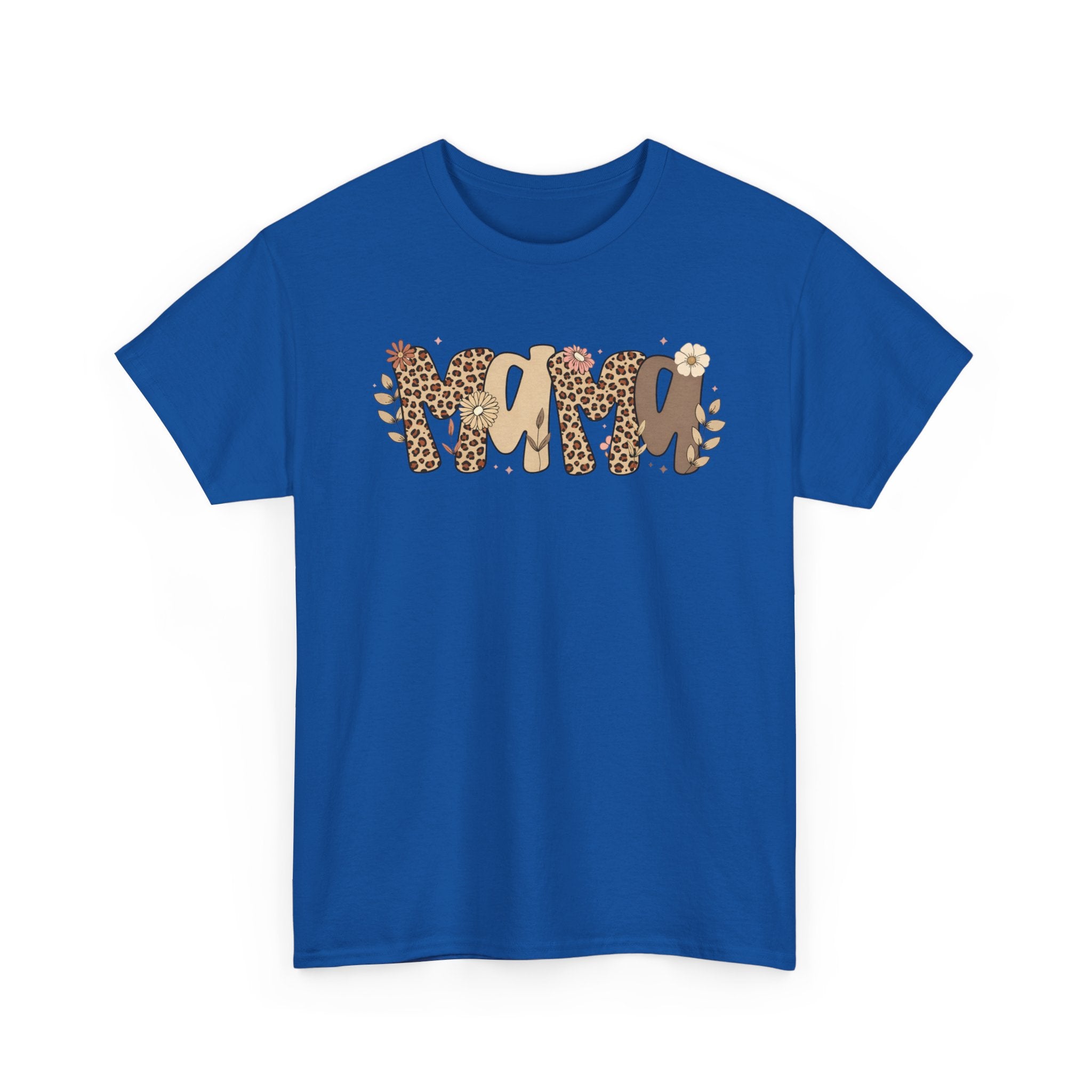 Mama Leopard Print T-Shirt — 'MAMA' Heart Graphic Mother's Day Tee