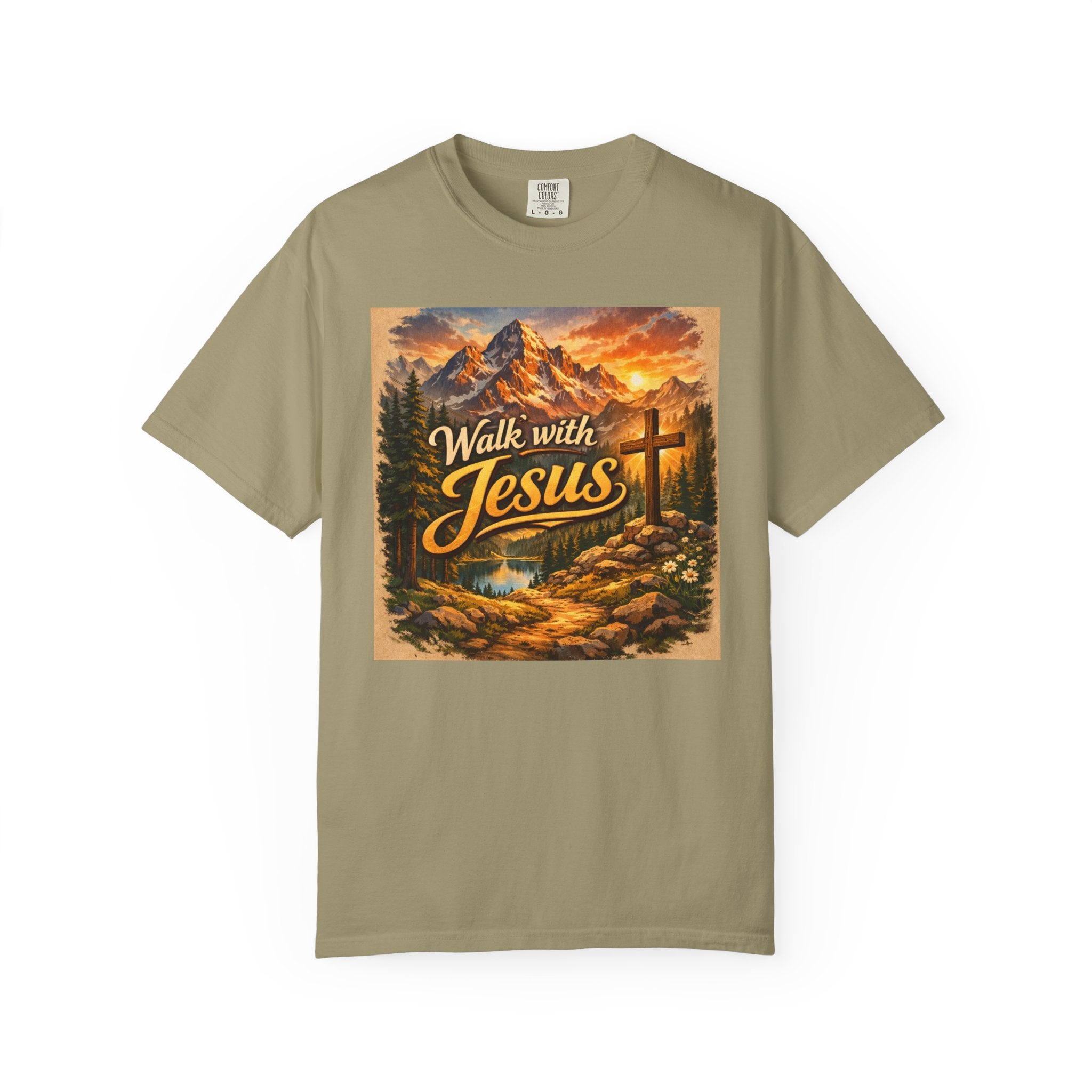 Walk with Jesus T-Shirt — Christian Faith Mountain Cross Tee
