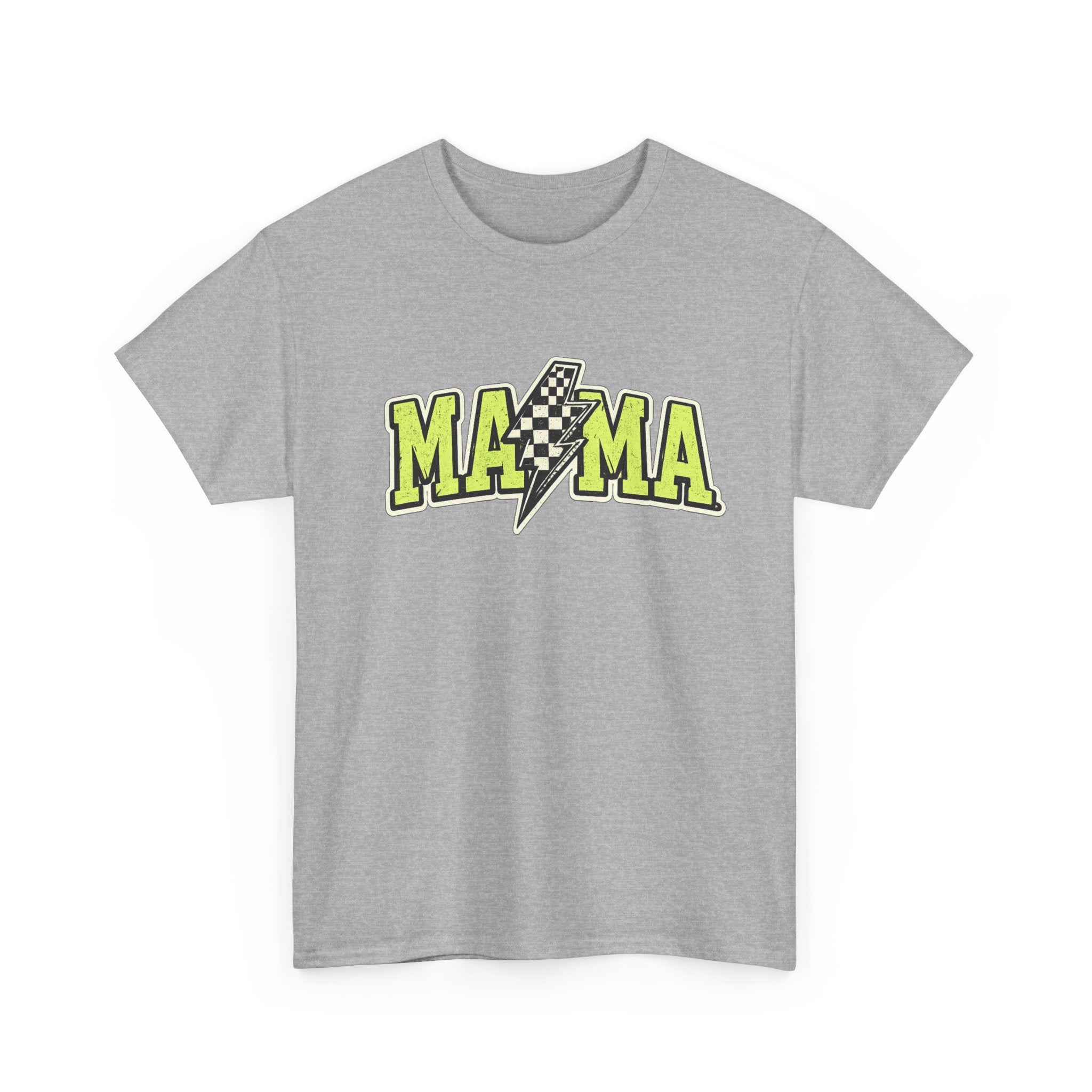 Mama Lightning Bolt Tee – Bold Neon Racing Mom T-Shirt