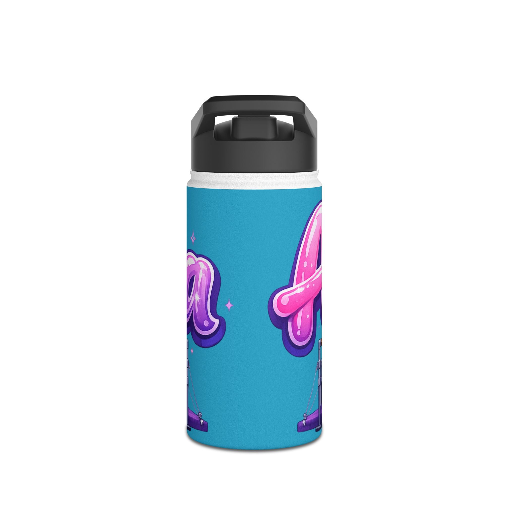 Aurora Bubble Letter Stainless Steel Water Bottle — Cute Cartoon Drink Bottle