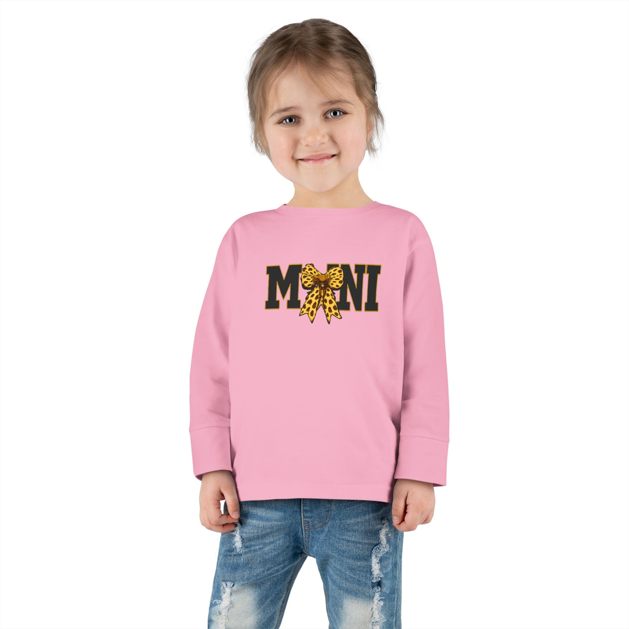 Mini Leopard Bow Toddler Long Sleeve Tee