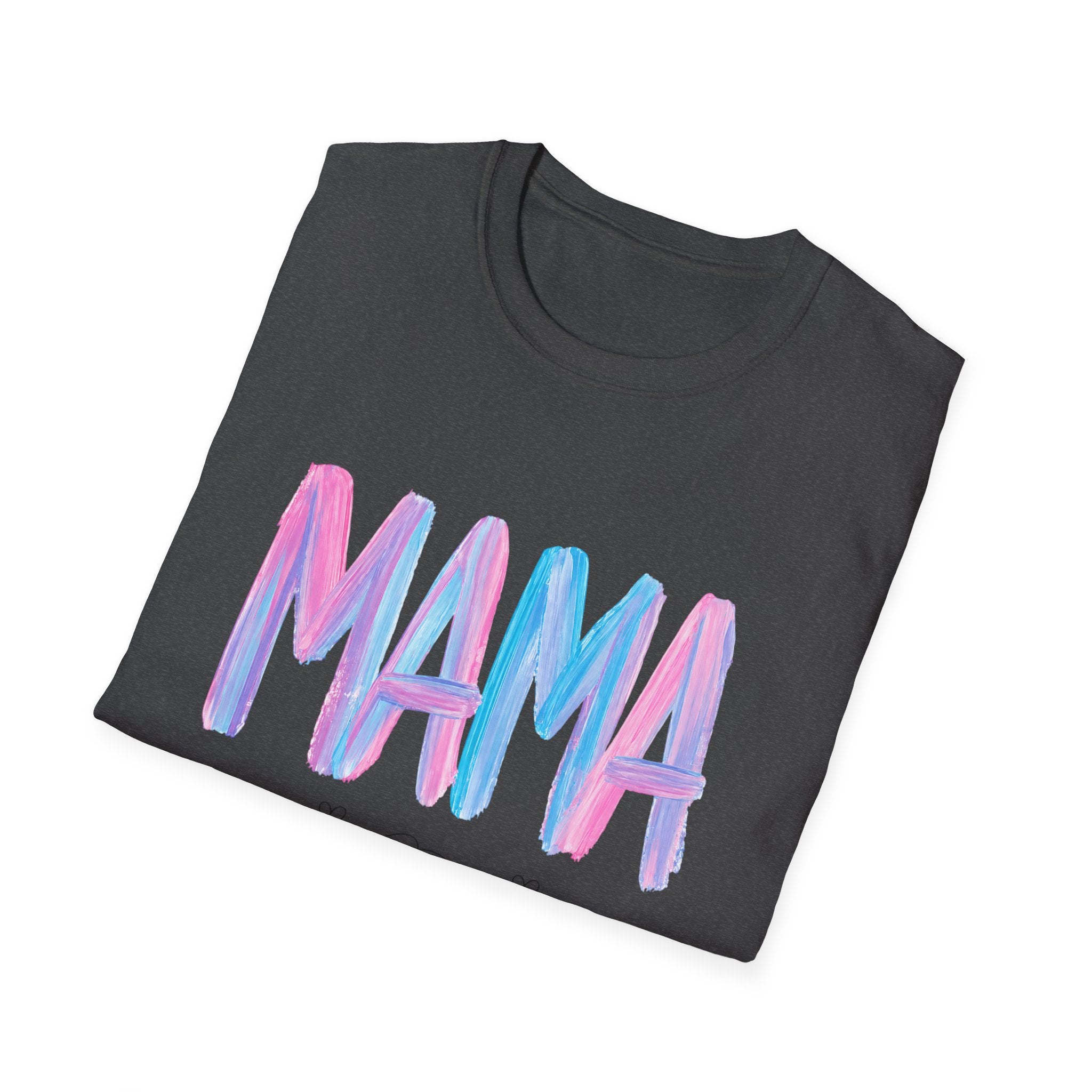 Mama Brushstroke T‑Shirt — Pastel Watercolor Mom Tee for Mother’s Day