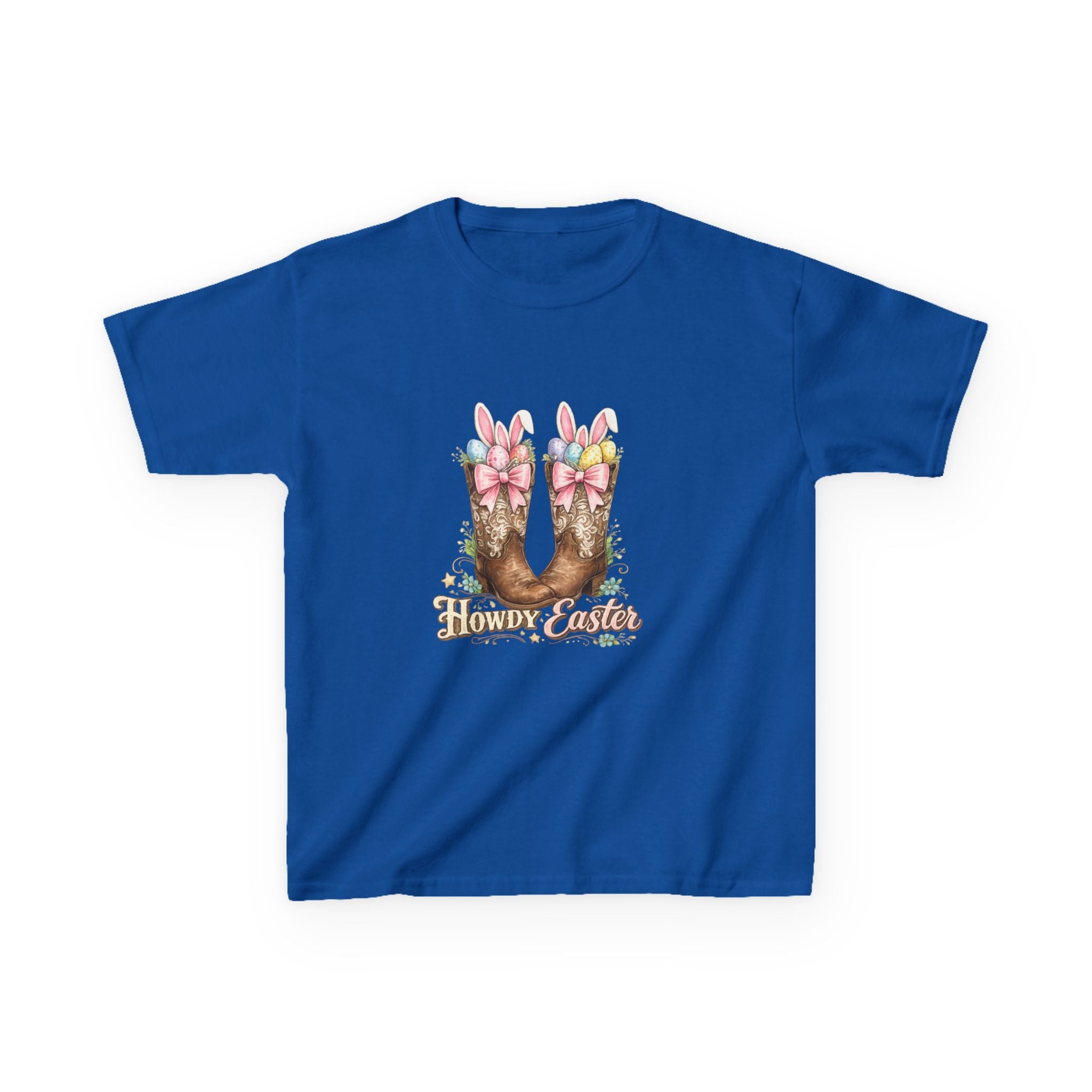 Kids Tee — Howdy Easter Horseshoe with Pastel Bows