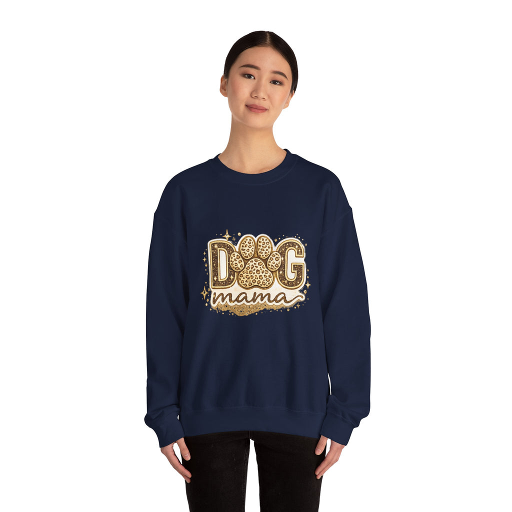 Dog Mama Crewneck Sweatshirt — Leopard Paw Graphic