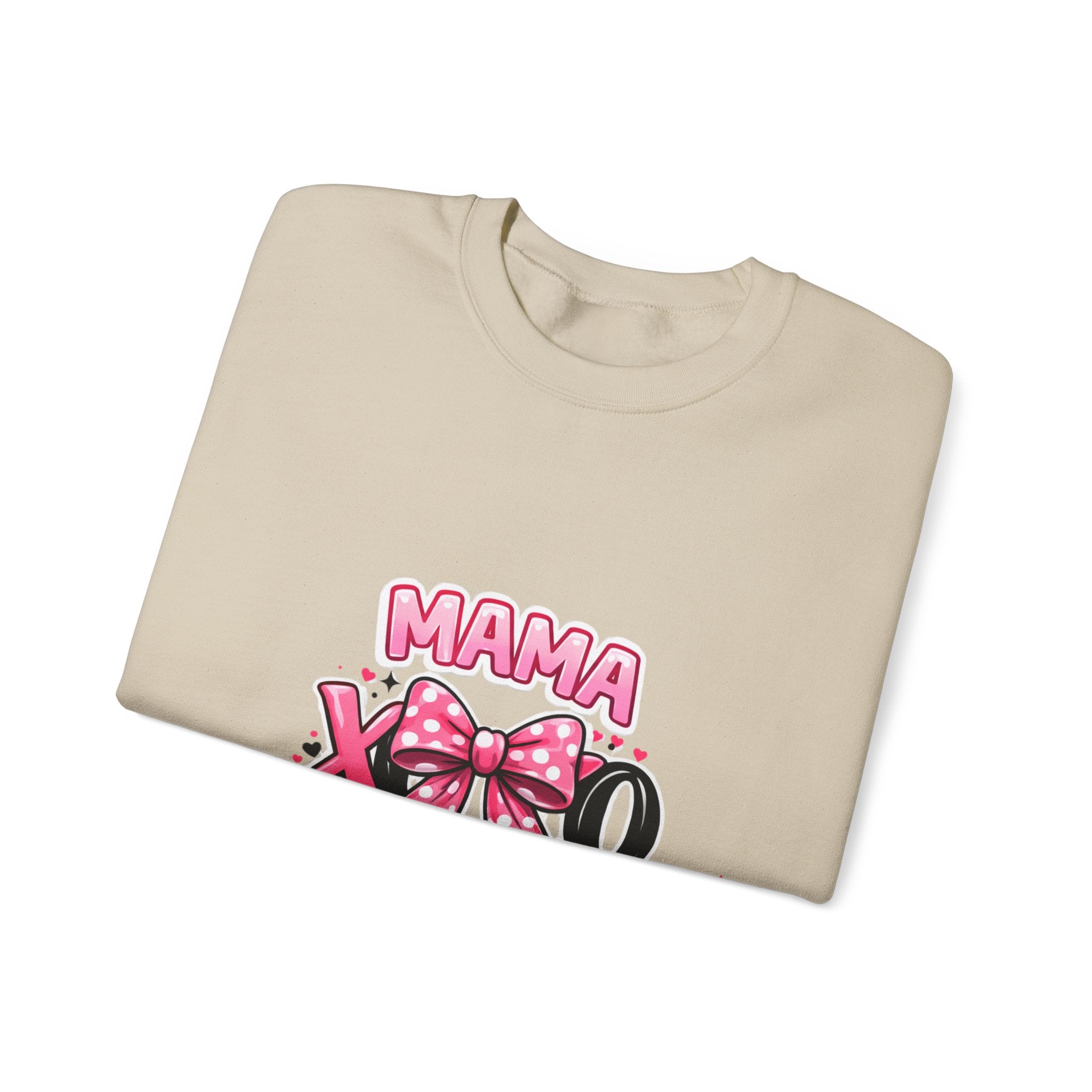 Mama XOXO Crewneck Sweatshirt – Cute Pink Bow Mother's Day Sweatshirt