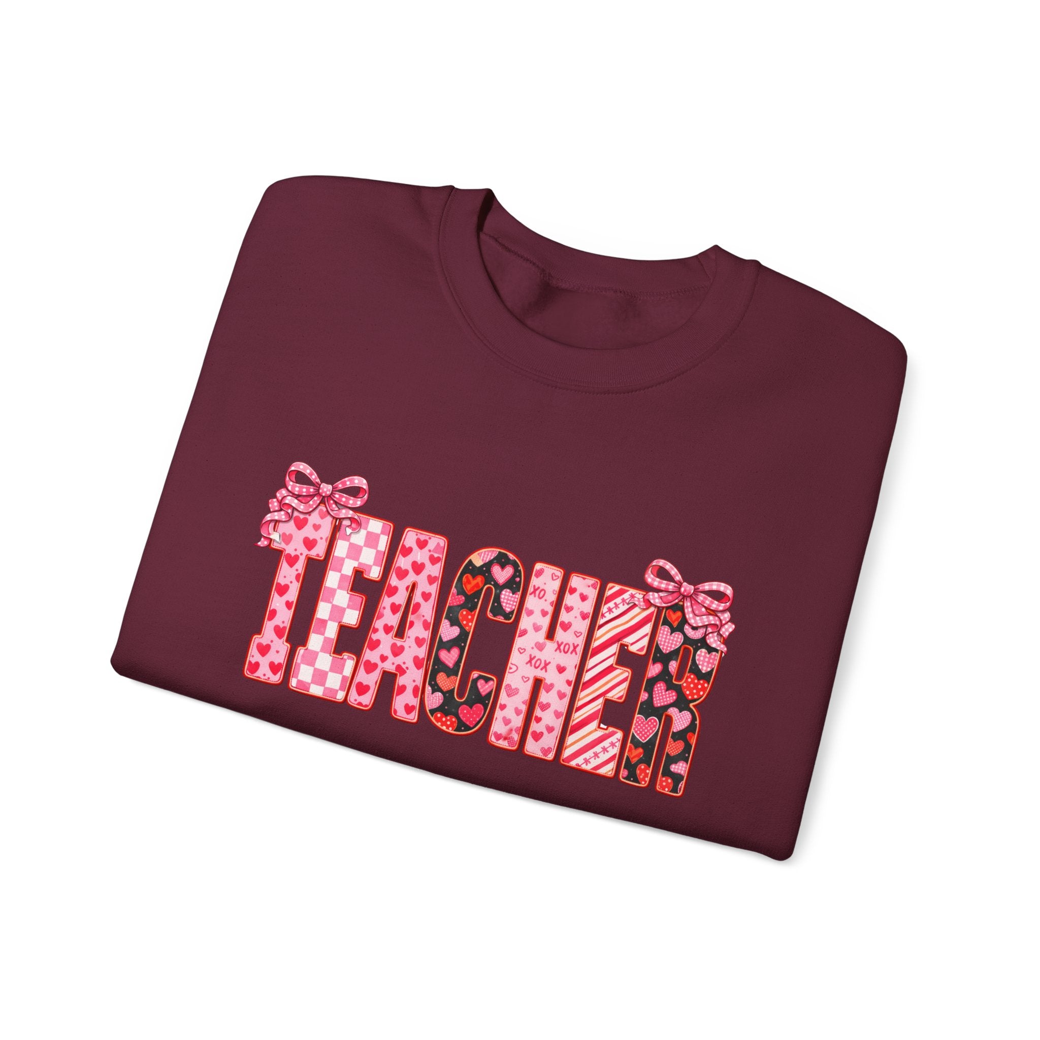 Teacher Leopard Heart Crewneck Sweatshirt