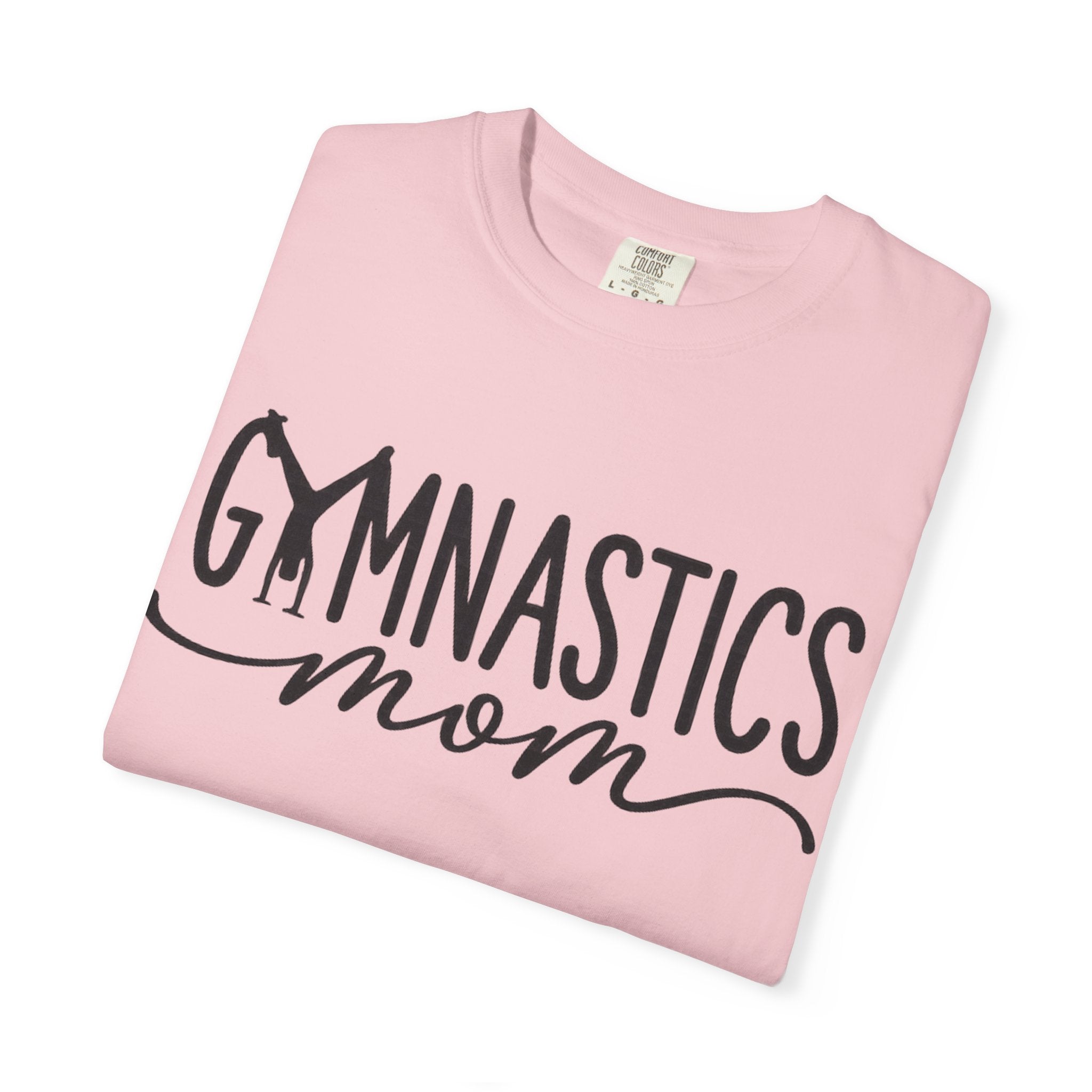 Gymnastics Mom T-Shirt — Casual White Crew Tee with Script Logo