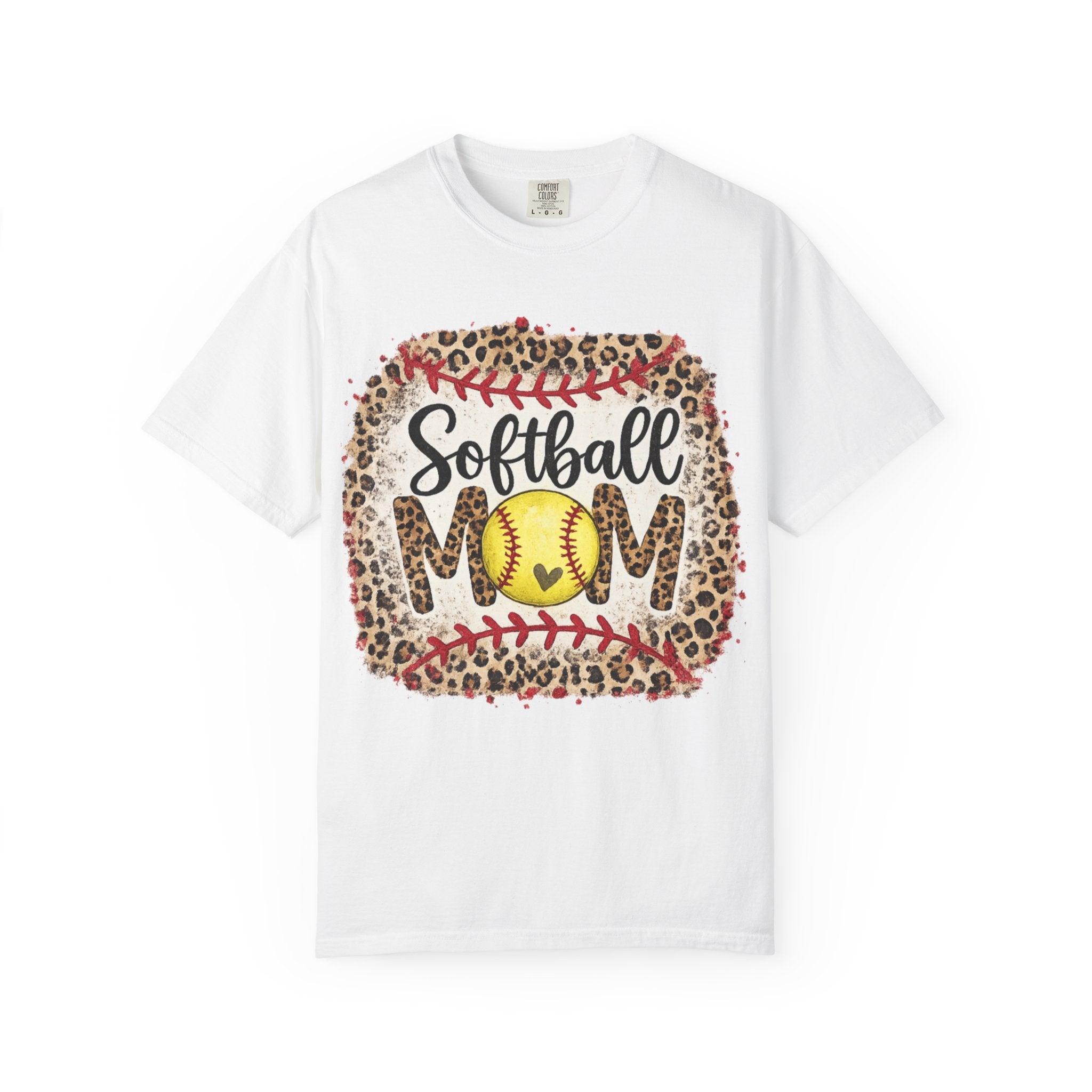 Softball Mom Leopard Graphic T-Shirt