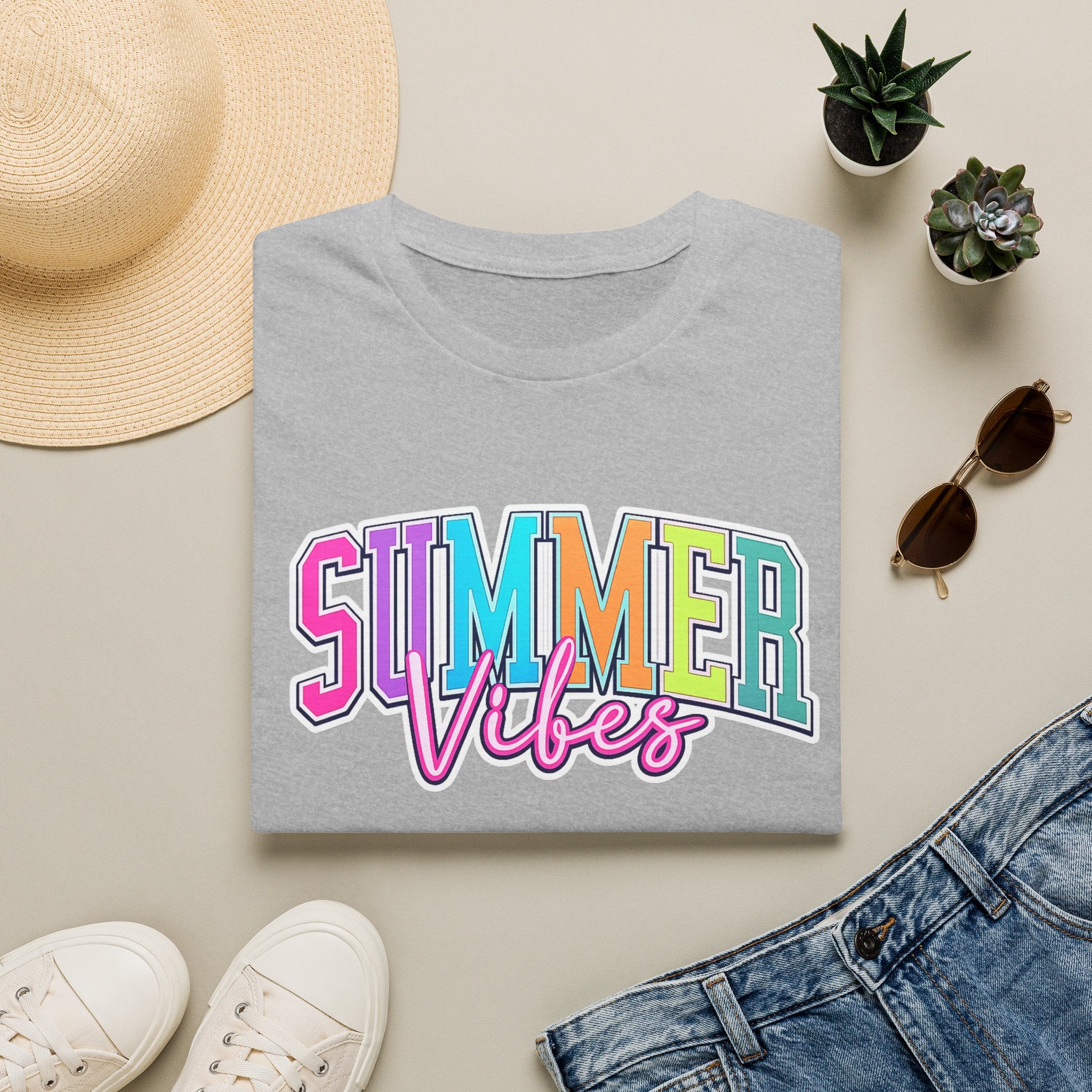 Summer Vibes T-Shirt — Colorful Retro Beach Graphic Tee