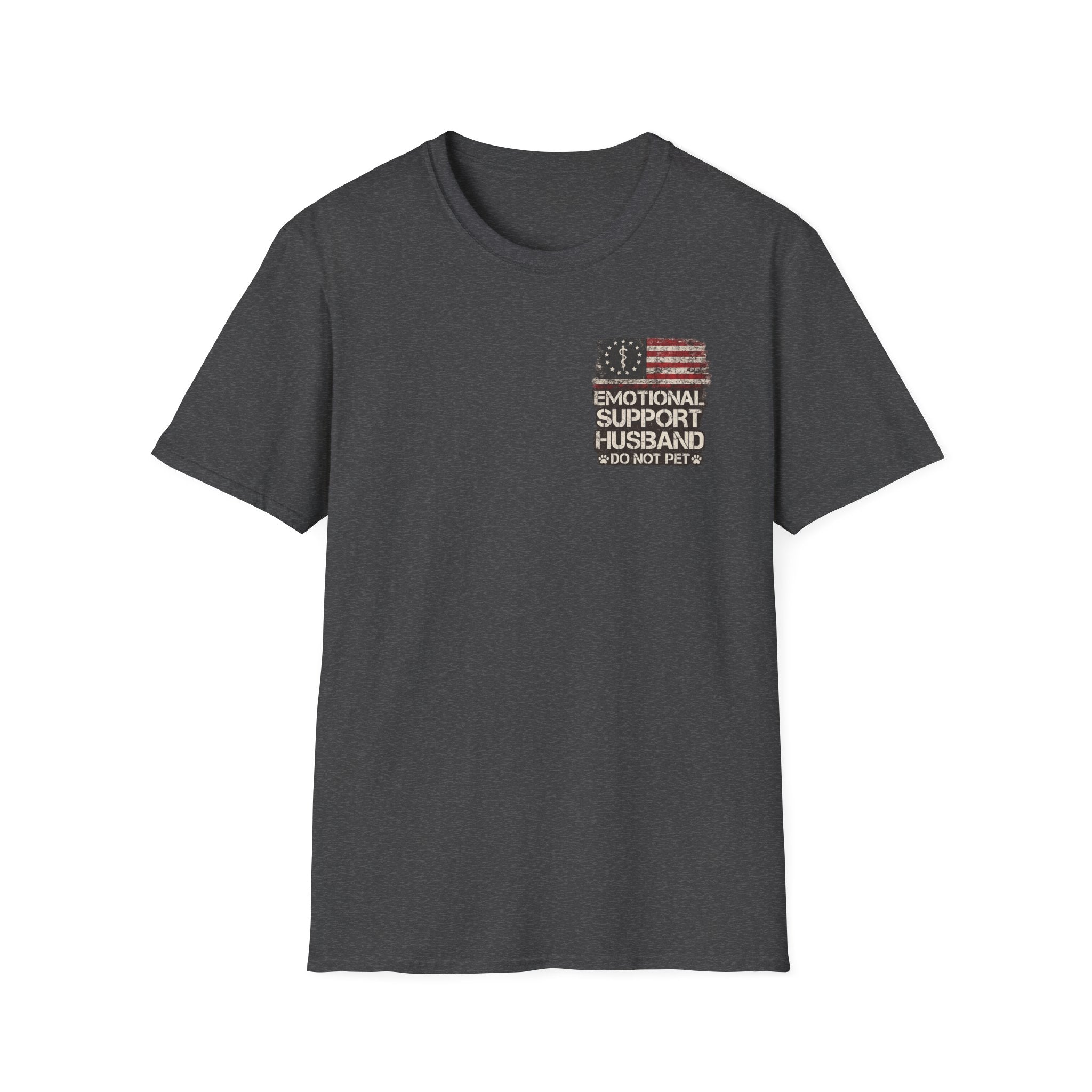 Emotional Support Husband T-Shirt — Patriotic "Do Not Pet" Graphic Tee