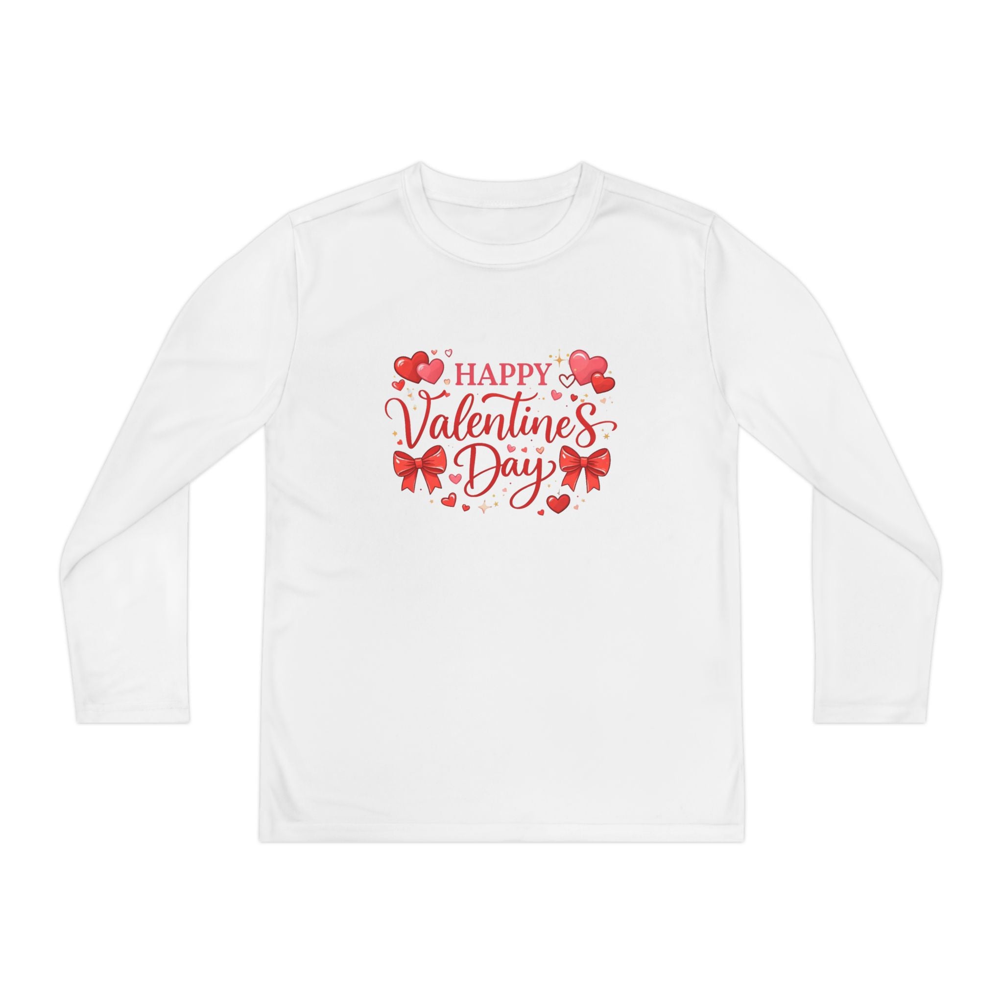 Valentine’s Day Youth Long Sleeve Tee — "Happy Valentine’s Day" Kids Shirt