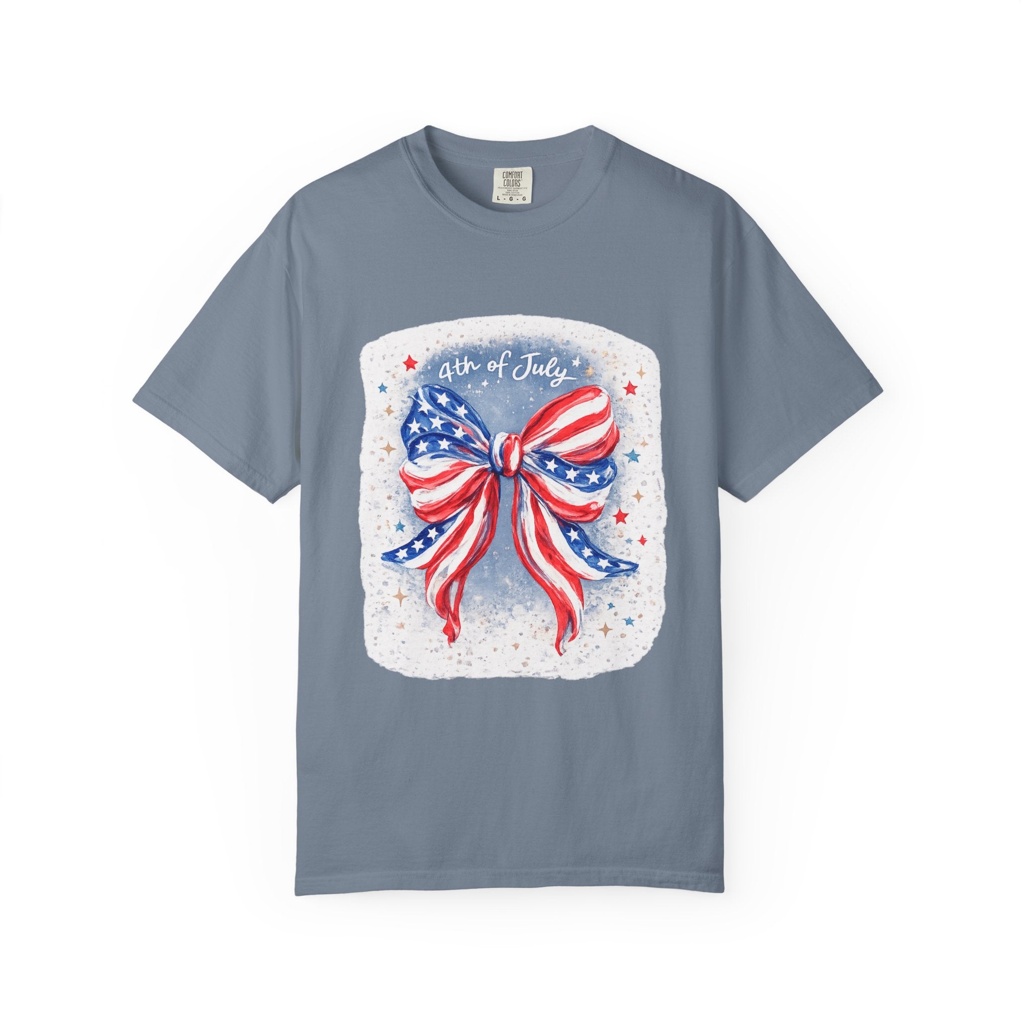 4th of July Stars & Stripes Bow T-Shirt
