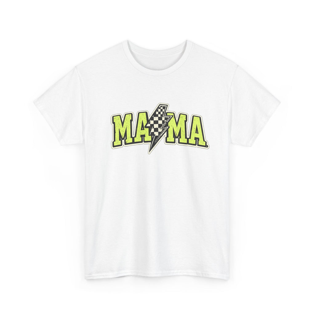 Mama Lightning Bolt Tee – Bold Neon Racing Mom T-Shirt