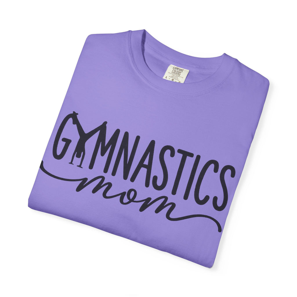 Gymnastics Mom T-Shirt — Casual White Crew Tee with Script Logo