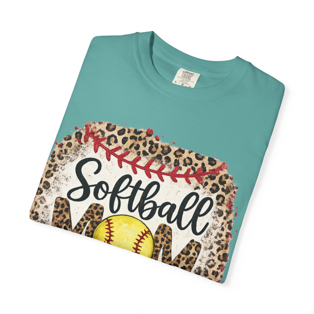 Softball Mom Leopard Graphic T-Shirt