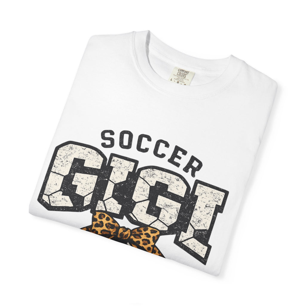 Soccer Gigi T-Shirt — Leopard Bow Soccer Mom Shirt