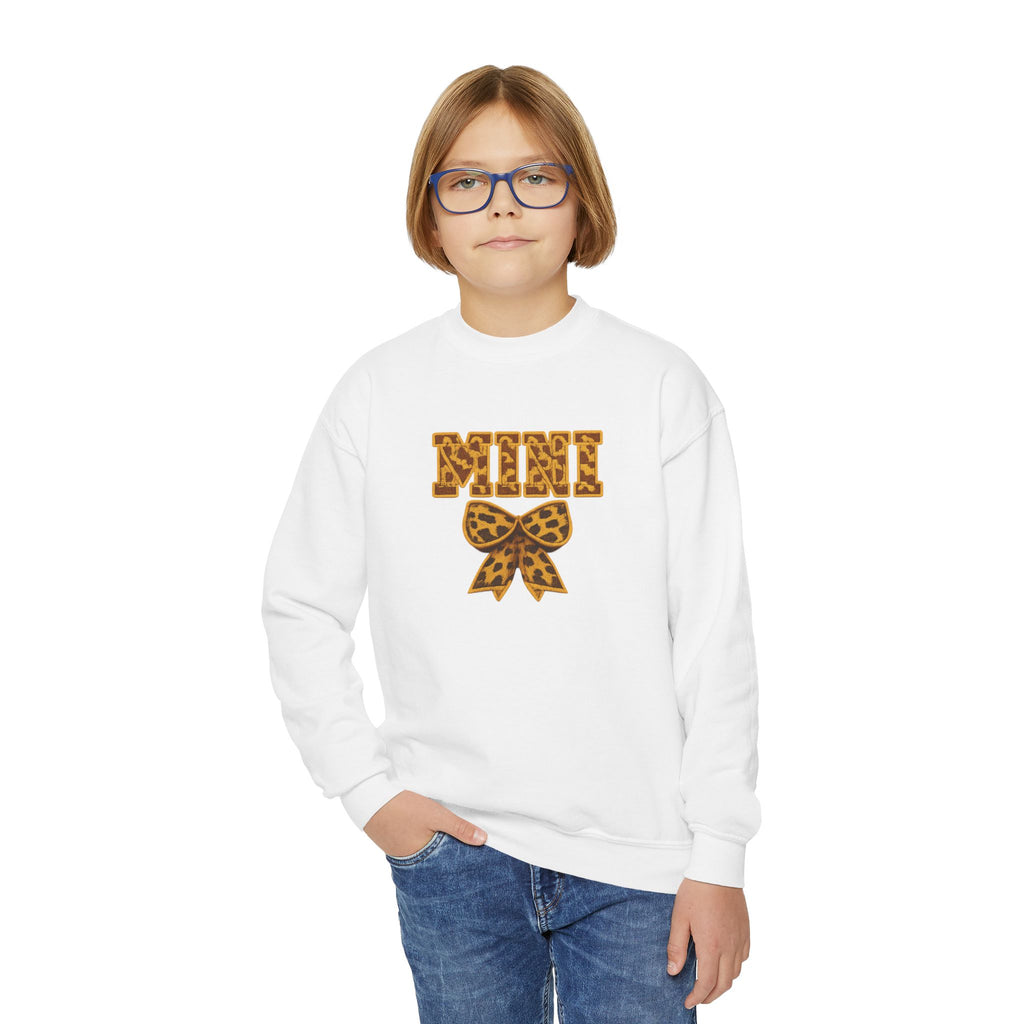 Youth Crewneck Sweatshirt - Leopard 'Mimi' Graphic with Bow