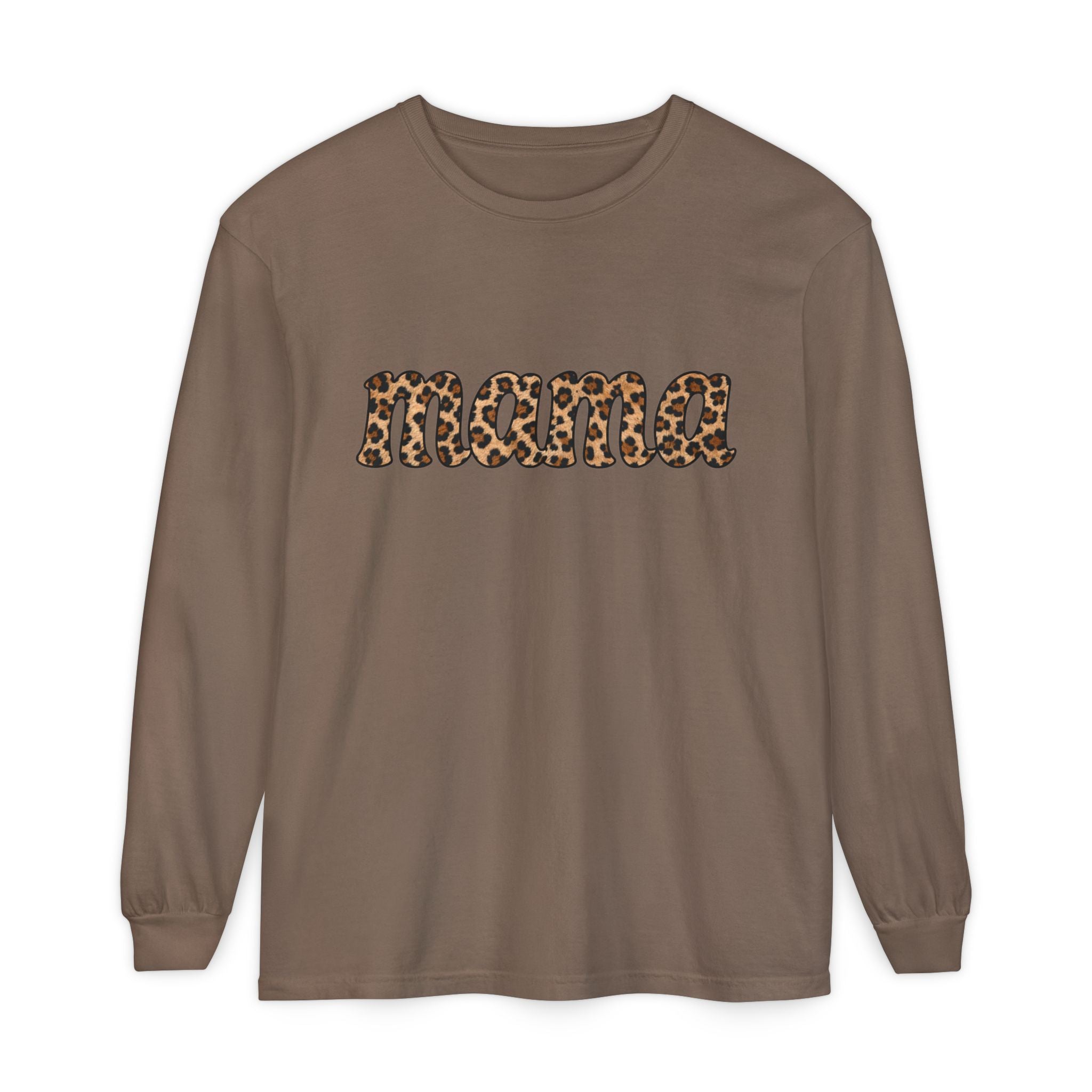 Mama Leopard Print Long Sleeve Tee