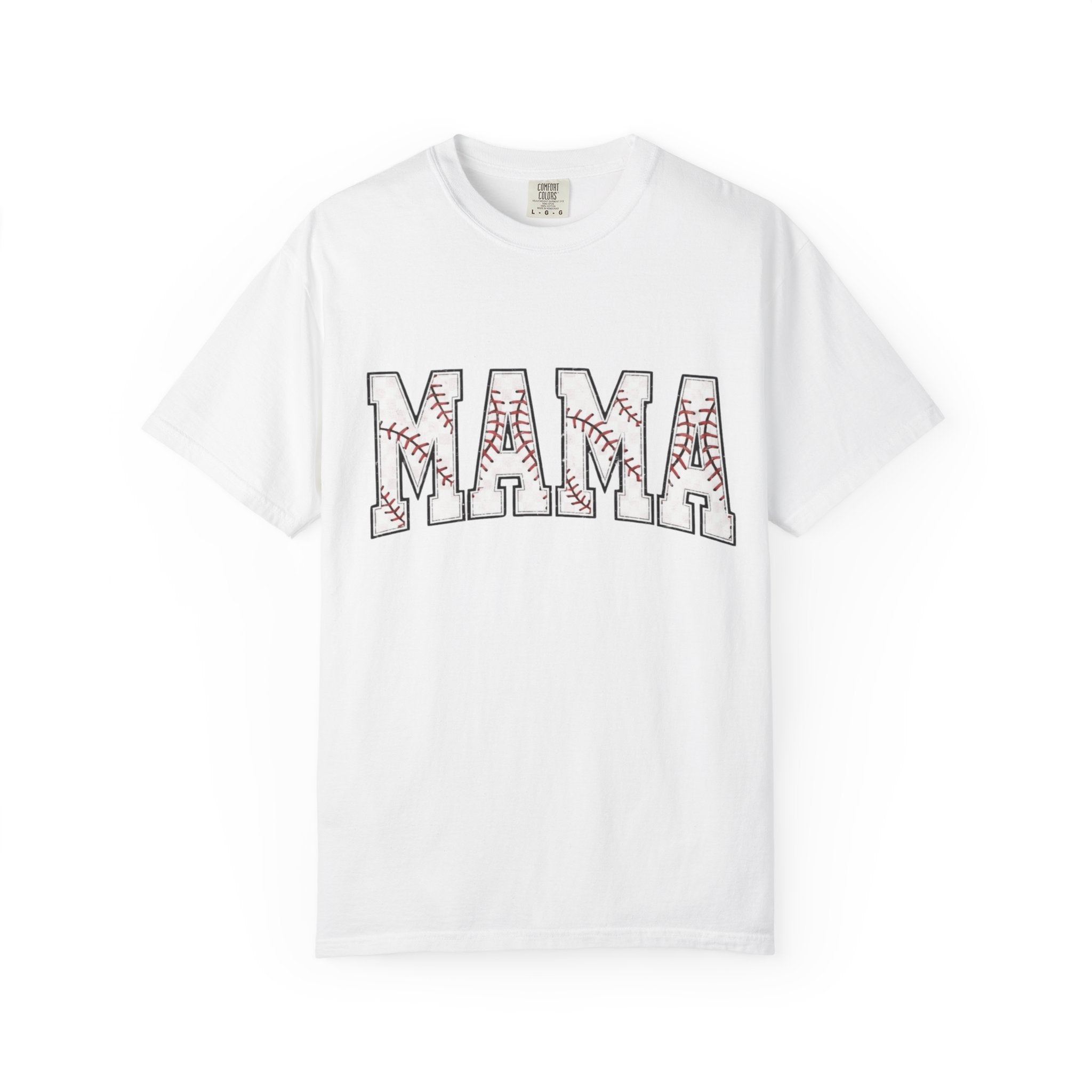 Mama Baseball Tee — 'MAMA' Stitched Baseball Mom T‑Shirt