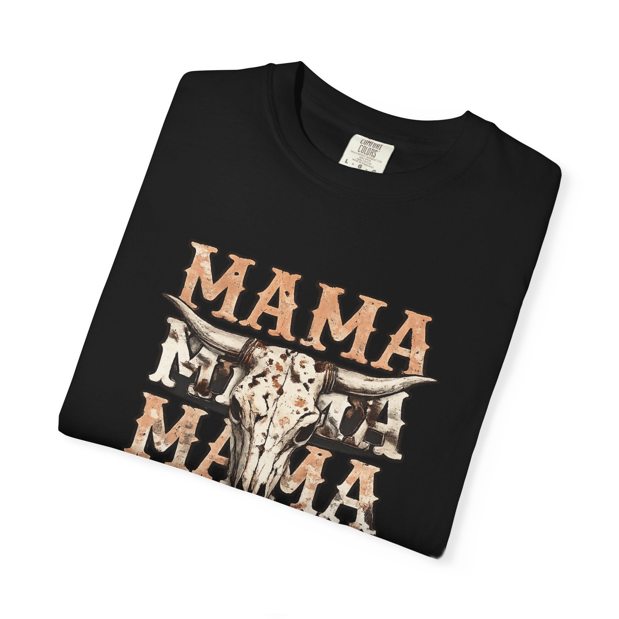 Mama Cow Skull Graphic T-Shirt — Western Boho Mom Tee