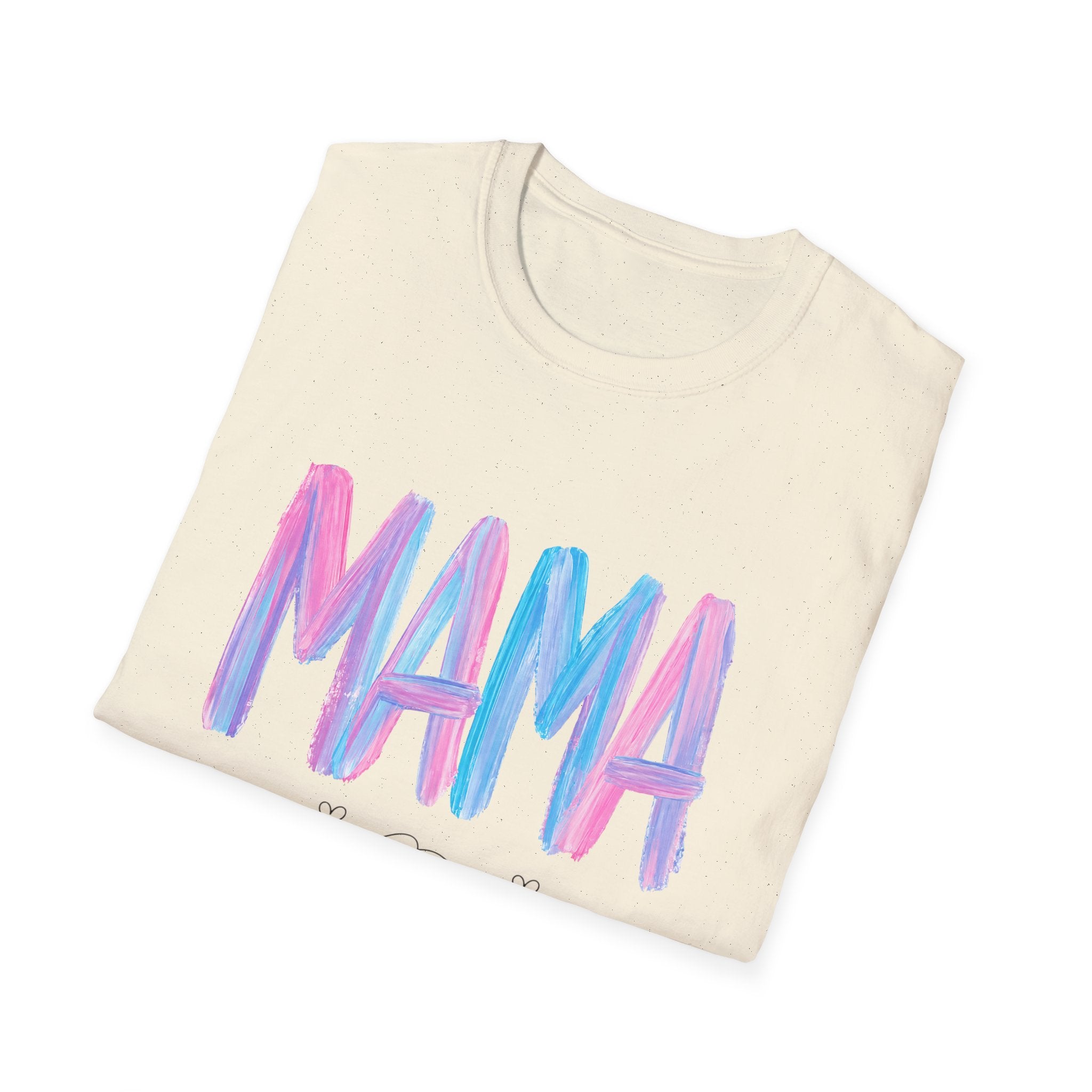Mama Brushstroke T‑Shirt — Pastel Watercolor Mom Tee for Mother’s Day