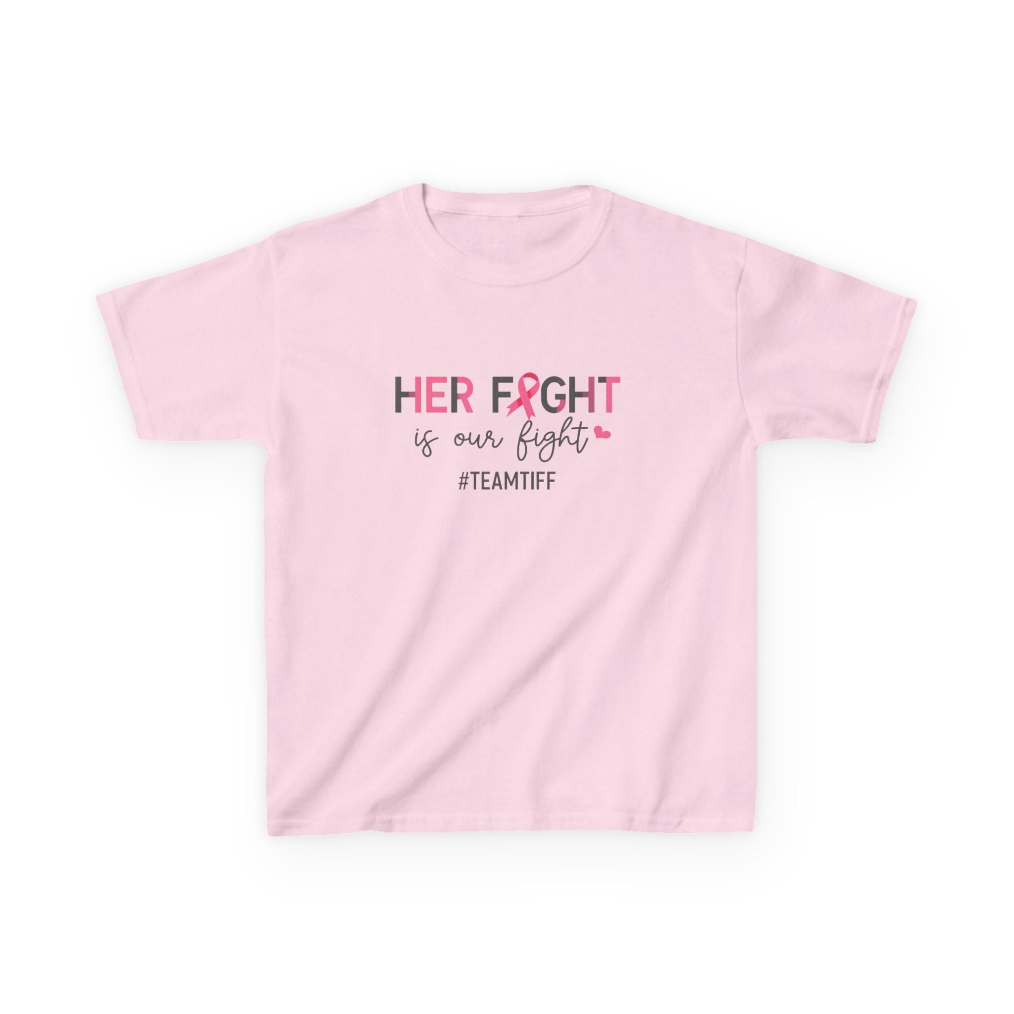 Kids Tee — "Her Fight Is Our Fight" Breast Cancer Awareness #TeamTiff