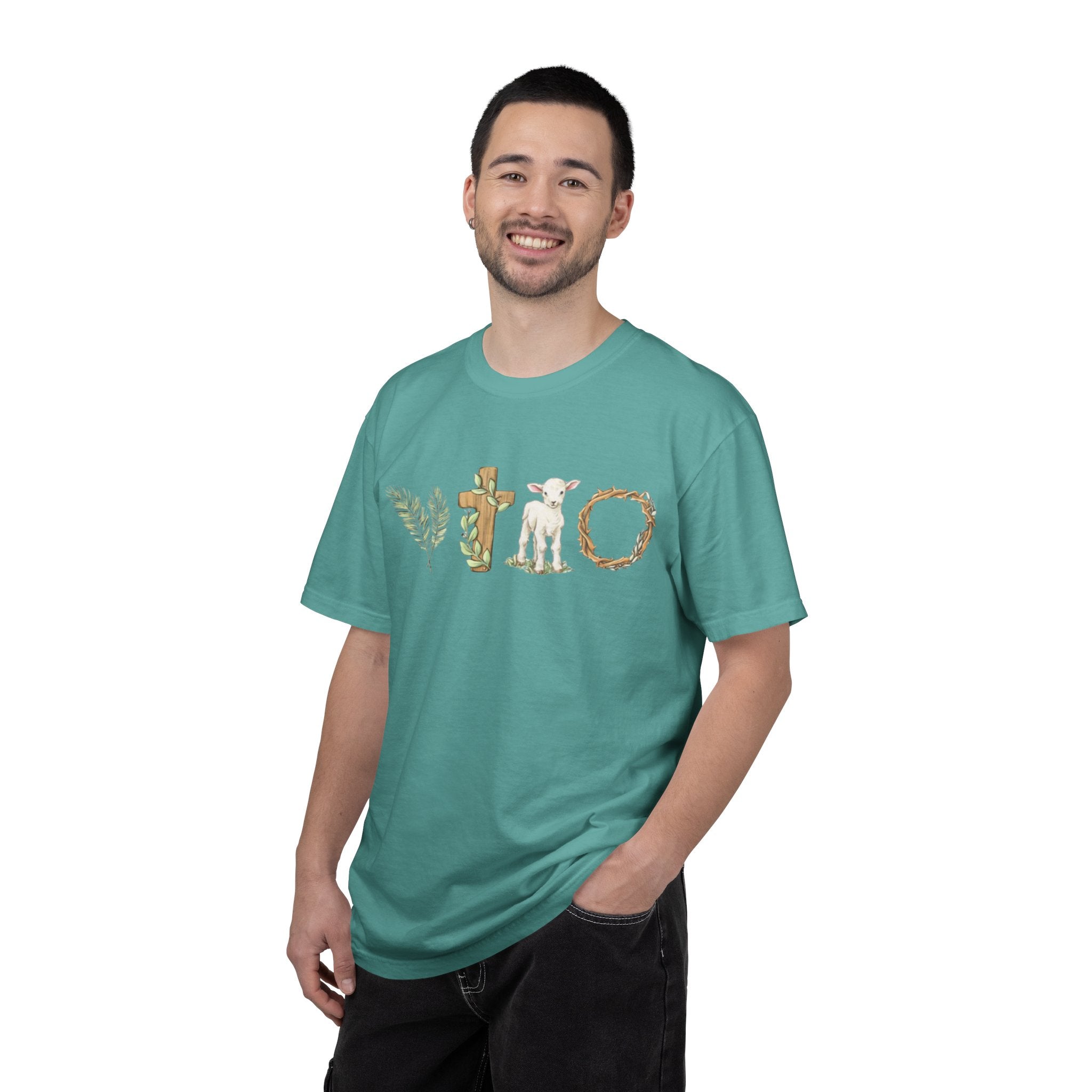Easter Floral Cross & Lamb T-Shirt