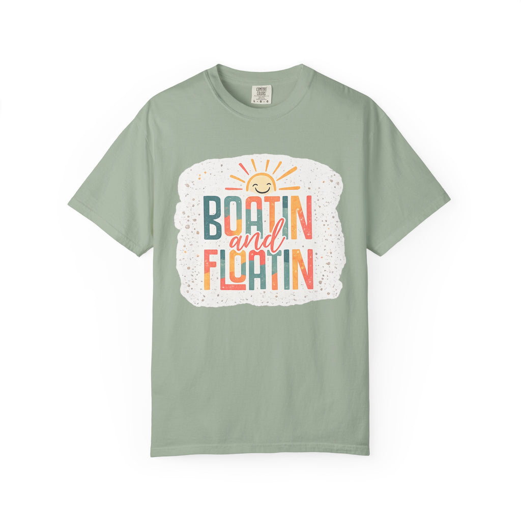 Boatin' and Floatin' T-Shirt — Retro Sun Summer Boating Tee
