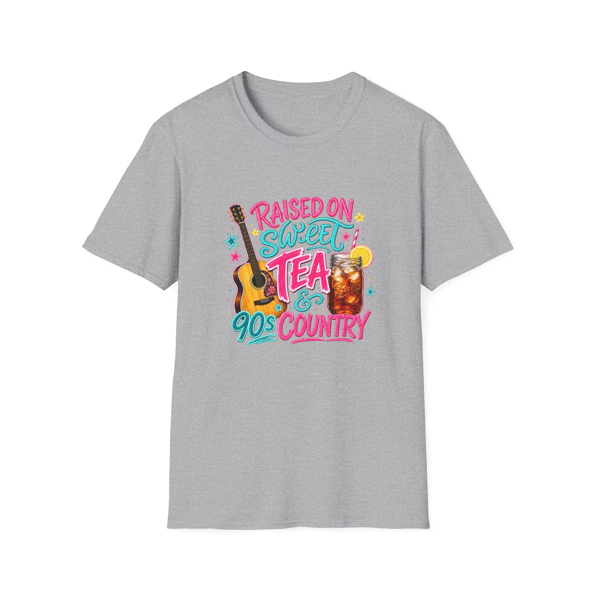 Raised On Sweet Tea T-Shirt — 90s Country Guitar & Iced Tea Graphic Tee