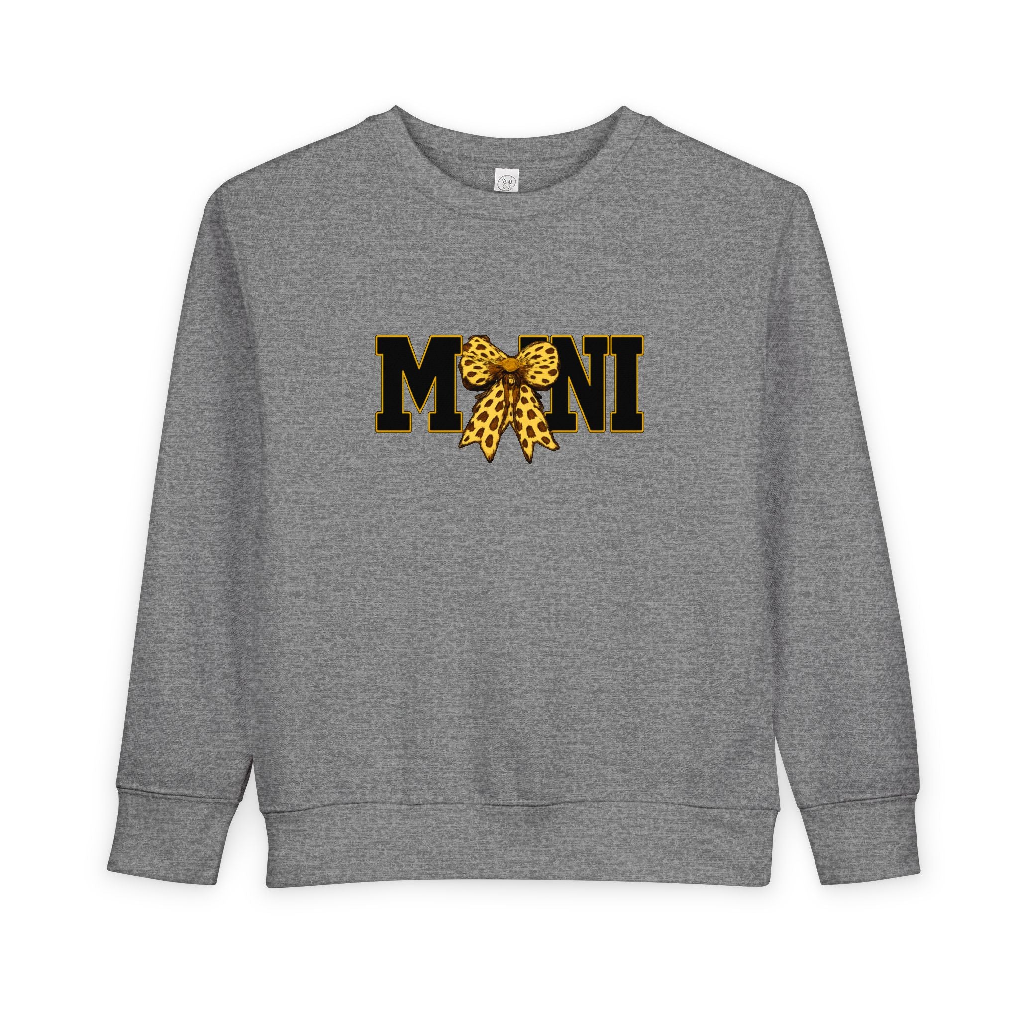 Mini Sweatshirt — 'MINI' Leopard Bow Toddler Pullover