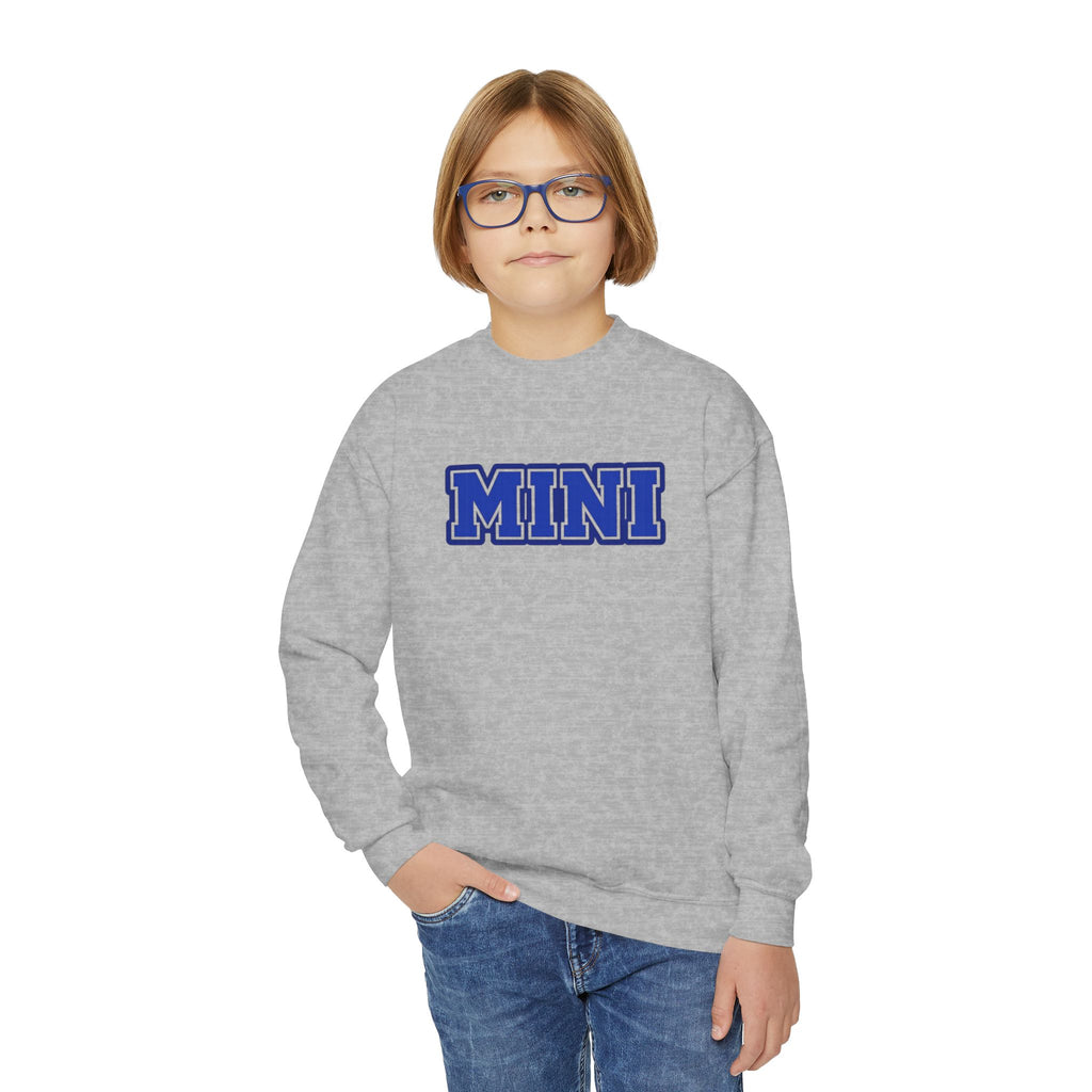 Youth Crewneck Sweatshirt — 'MINI' Varsity Letter Kids Pullover